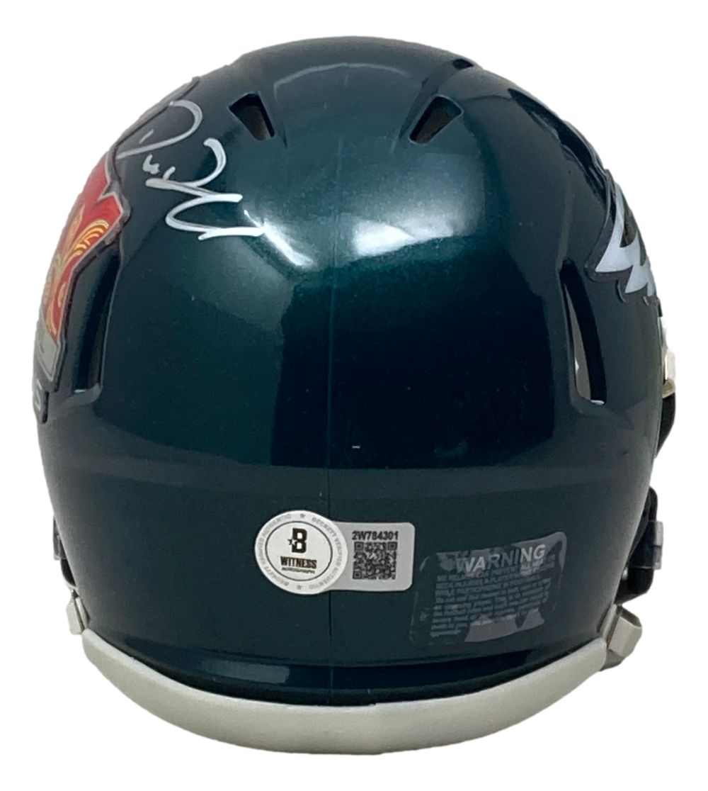 Authentic Big Dom DiSandro Signed Philadelphia Eagles Super Bowl LIX Mini Speed Helmet - Limited Edition Collectible - Perfect for Eagles Fans, Sports Memorabilia Enthusiasts & Game Room Decor