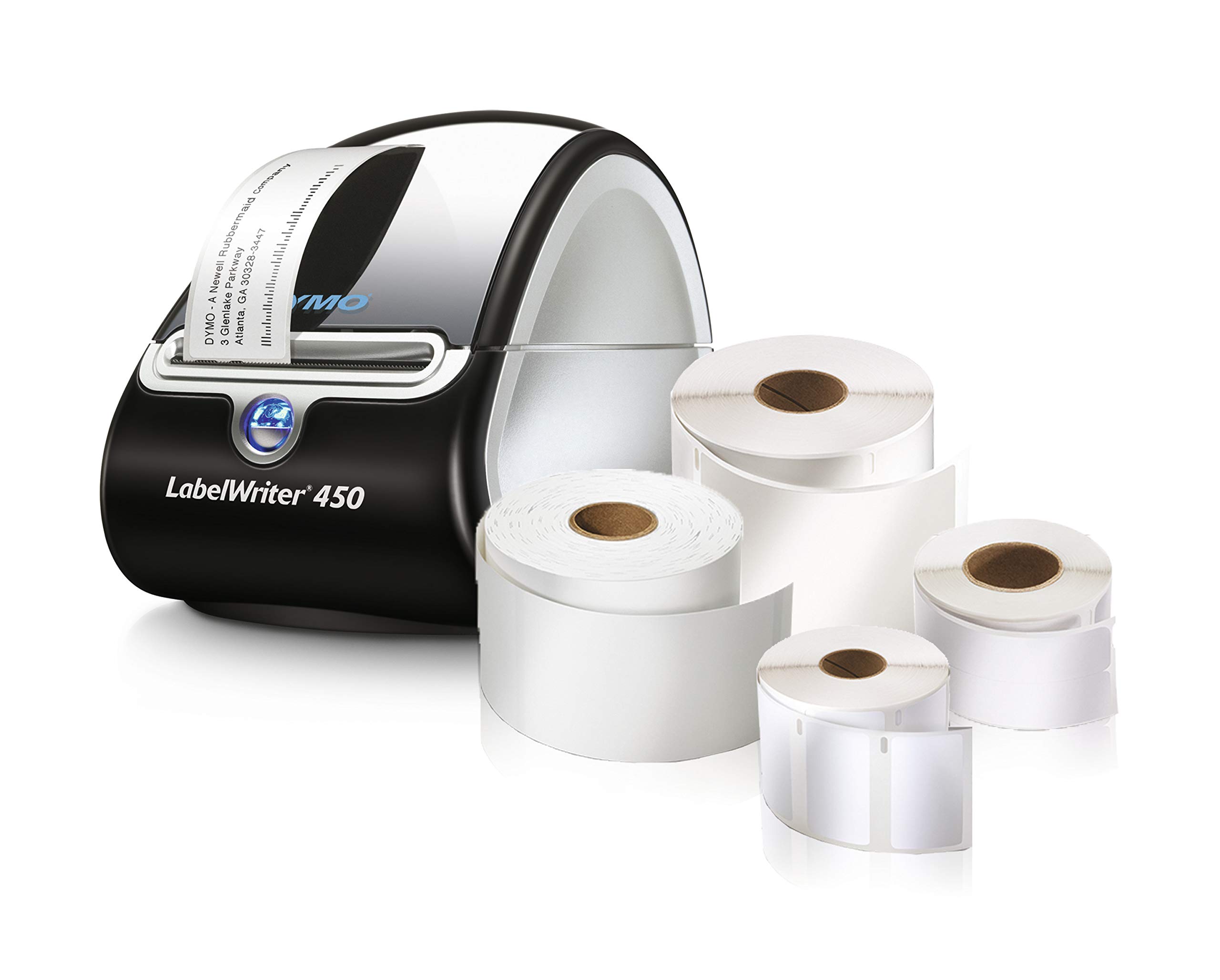DYMO LabelWriter 450 Super Bundle - Thermal Label Printer with 4 Rolls of Shipping Labels, File Folder & Multi-Purpose Labels for Home Office, Small Business & E-commerce Shipping (1957331)