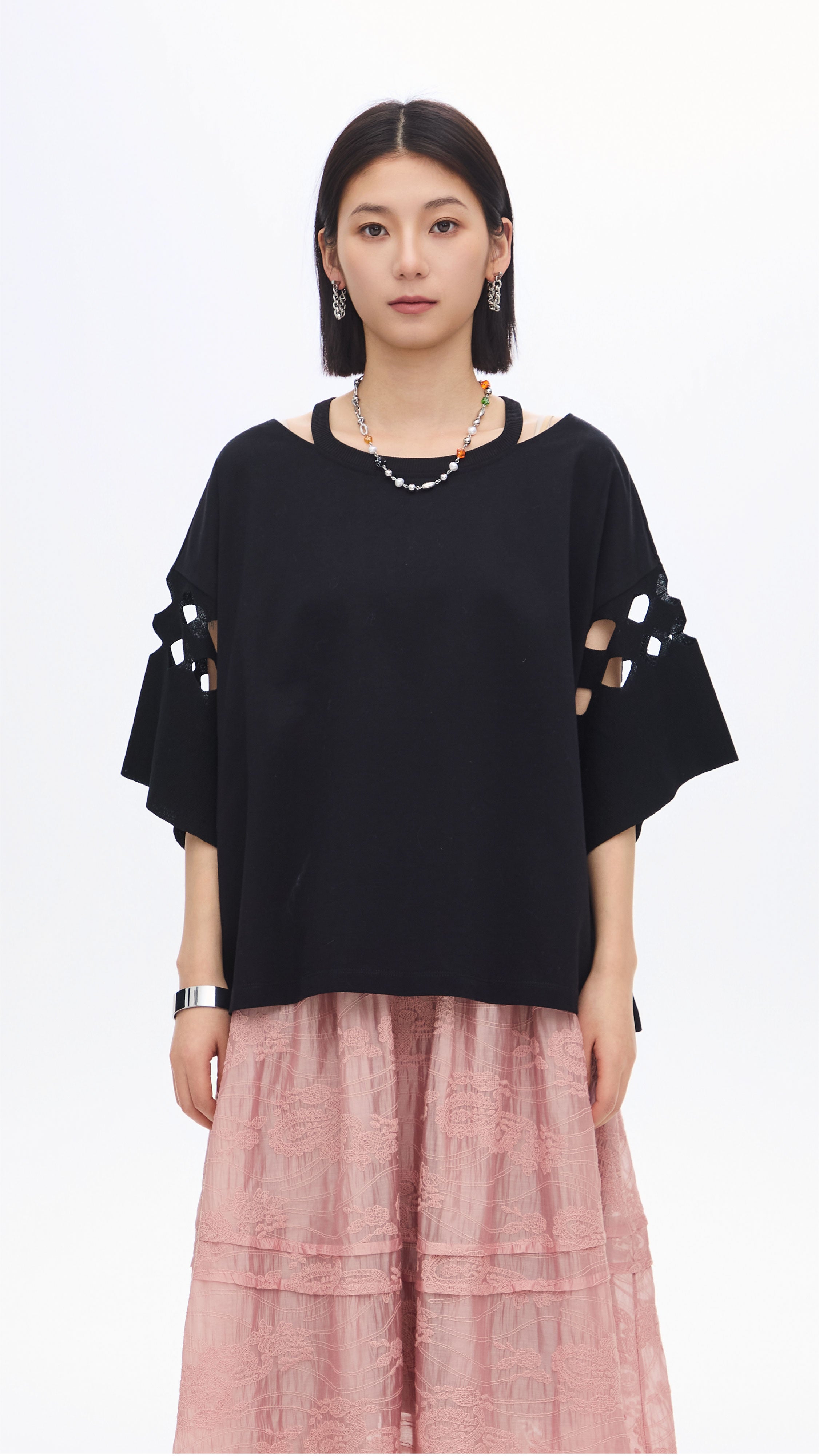 Trendy Women's Cut Out Tee - Stylish Off Shoulder T-Shirt for Casual Outfits & Summer Fashion | Perfect for Beach, Parties & Everyday Wear