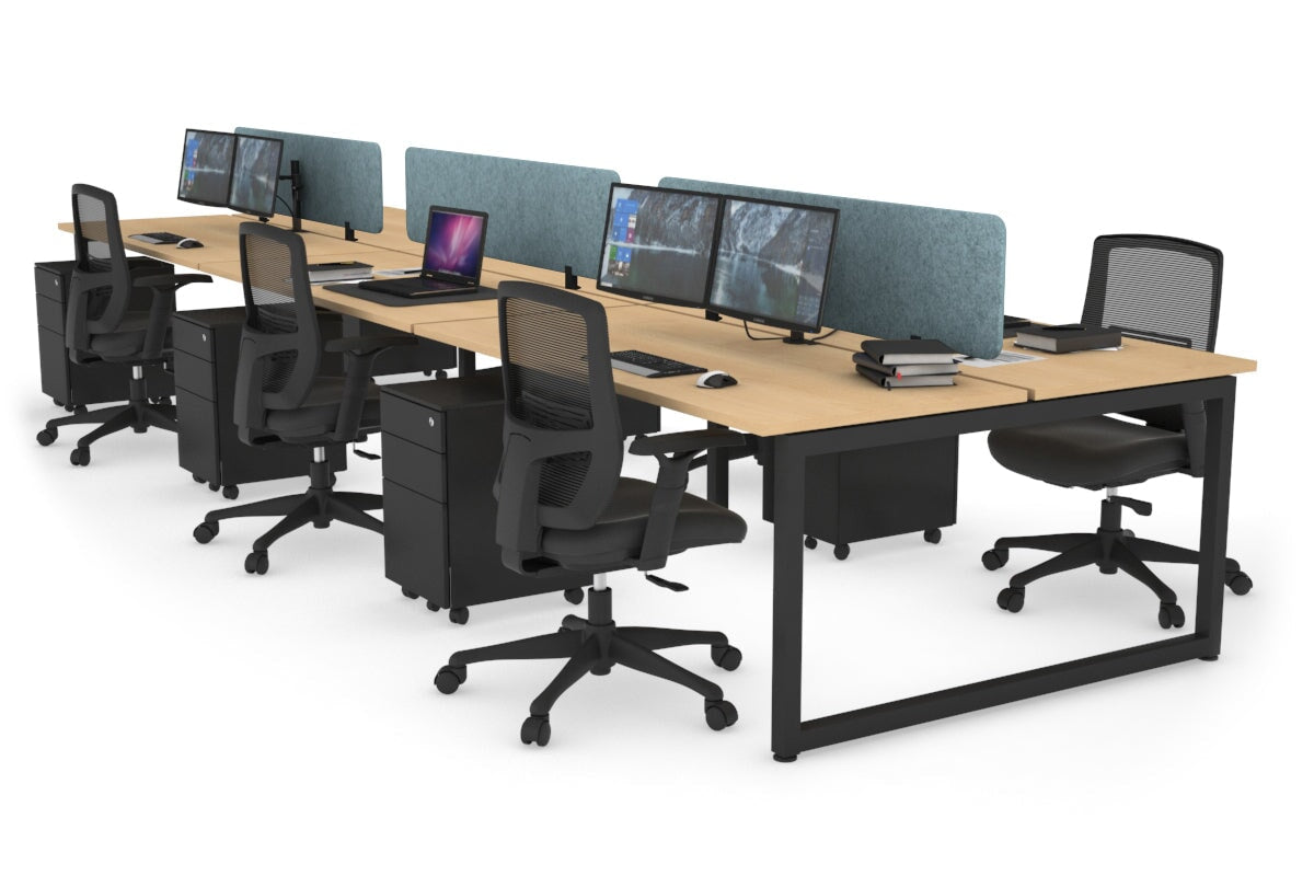 Quadro Loop Legs 6-Person Office Workstation Desk [1800L x 700W] - Modern Collaborative Workspace Solution for Team Projects & Open Office Layouts