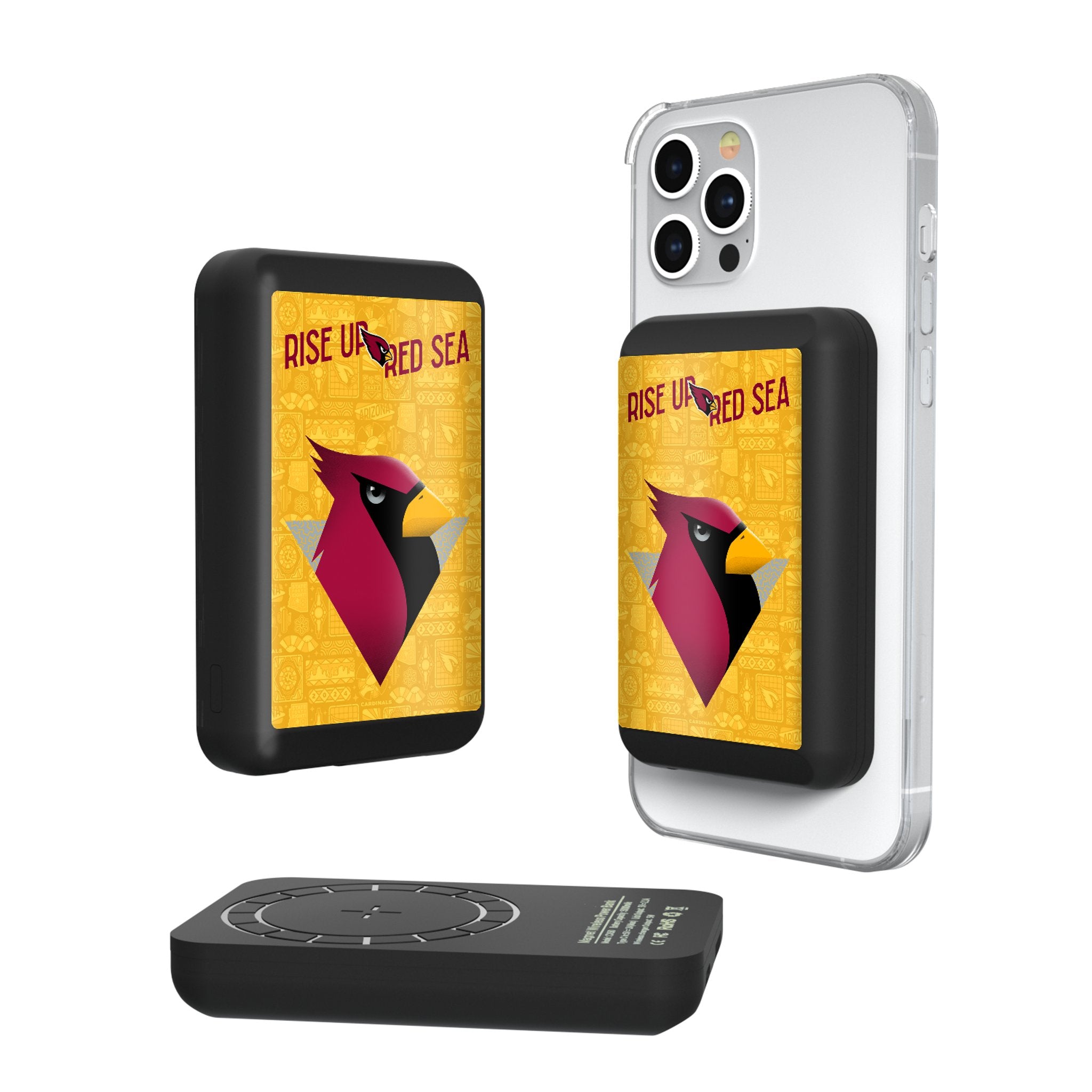 Arizona Cardinals 2024 Illustrated Limited Edition Wireless Magnetic Power Bank - Fast Charging Portable Battery for iPhone, Android & AirPods - Perfect for NFL Games, Travel & Outdoor Adventures