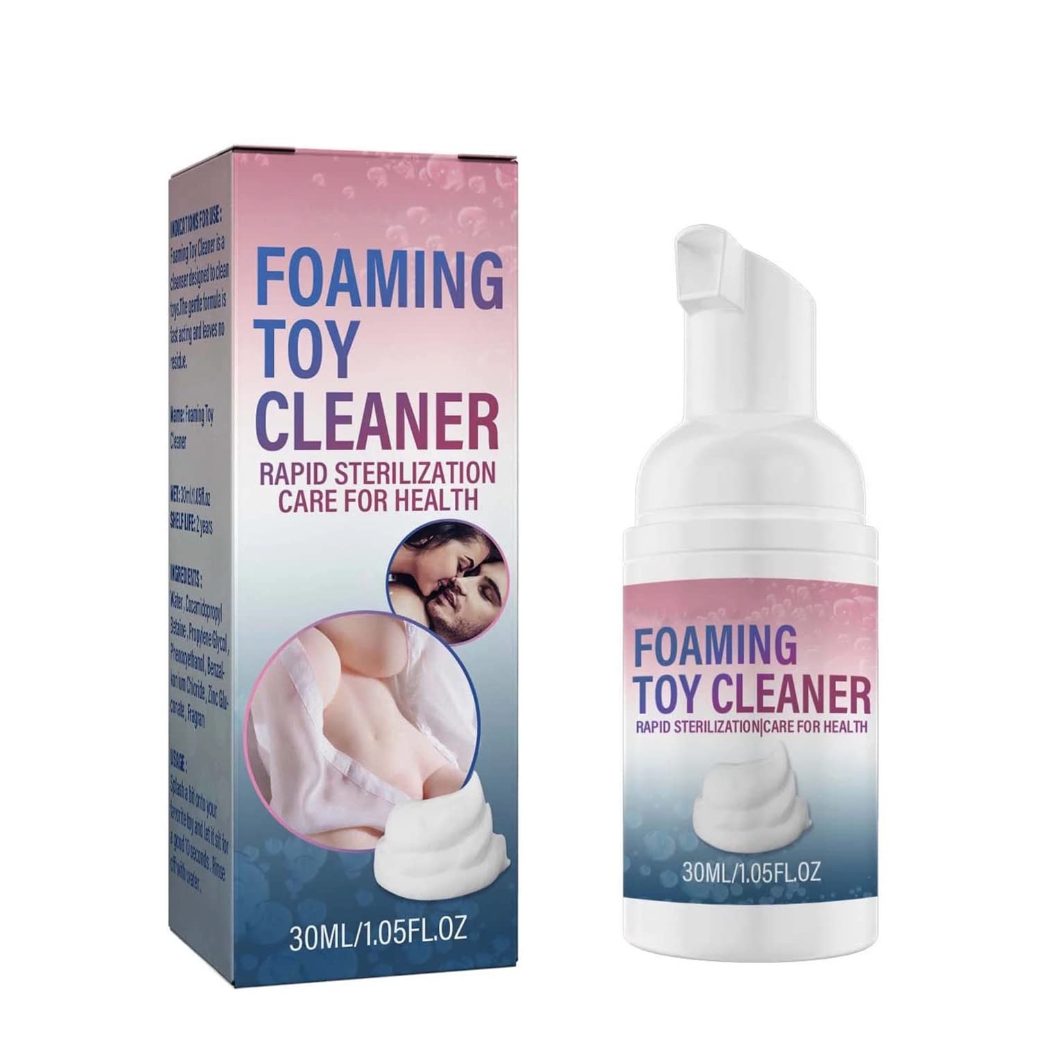 Foaming Adult Toy Cleaner 30ml - Gentle Sex Toy Cleaner for Men & Women | Safe, Fresh & Effective Foaming Cleanser (1PC) | Perfect for Silicone, Rubber & Plastic Toys | Use After Play or Storage