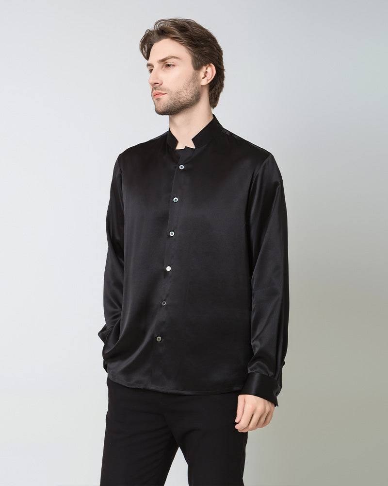 Premium Classic Silk Men's Button Down Dress Shirt - Formal & Business Attire for Office, Weddings & Special Occasions