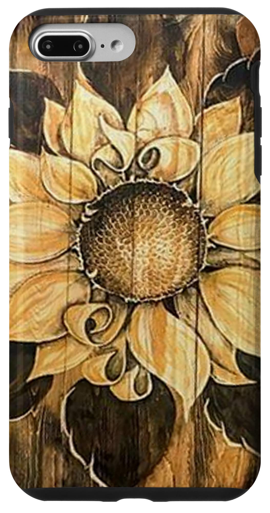 iPhone 7/8 Plus Floral Wood Case - Spring Sunflower Art for Nature Lovers