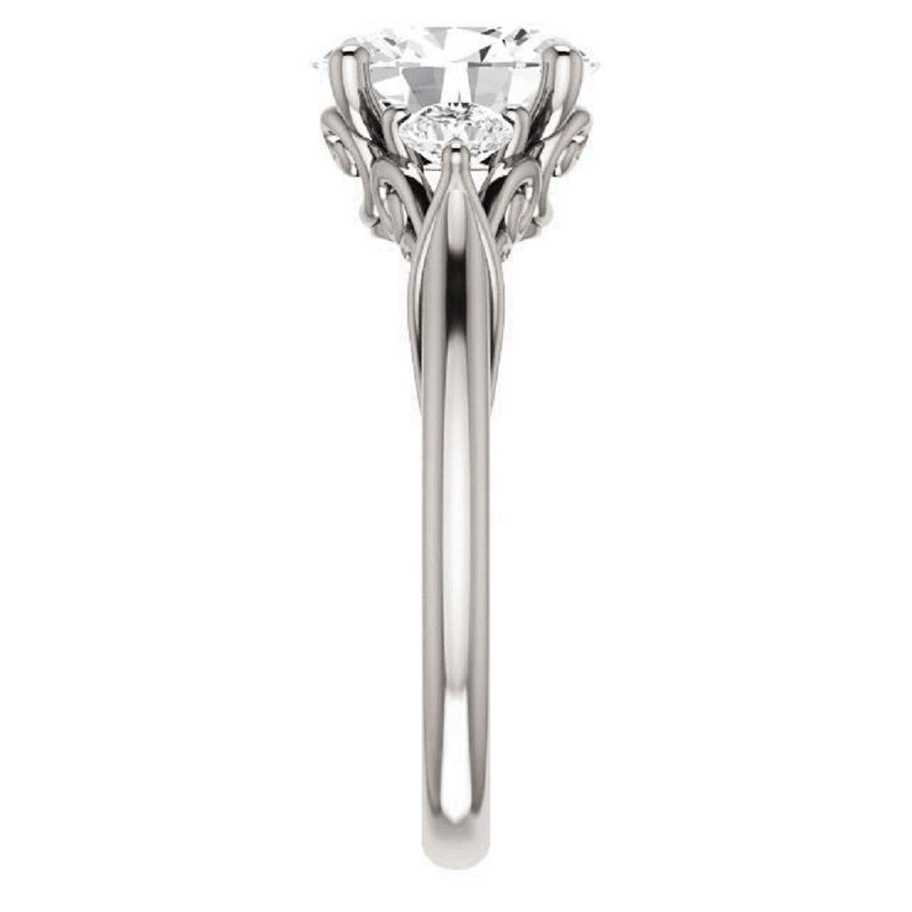 4 CT Oval Cut Three Stone Petite Twisted Vine Bridal Ring Set - VVS1 Colorless Moissanite in 925 Sterling Silver | Perfect Engagement & Wedding Gift for Her | Ideal for Proposals, Anniversaries, and Special Occasions