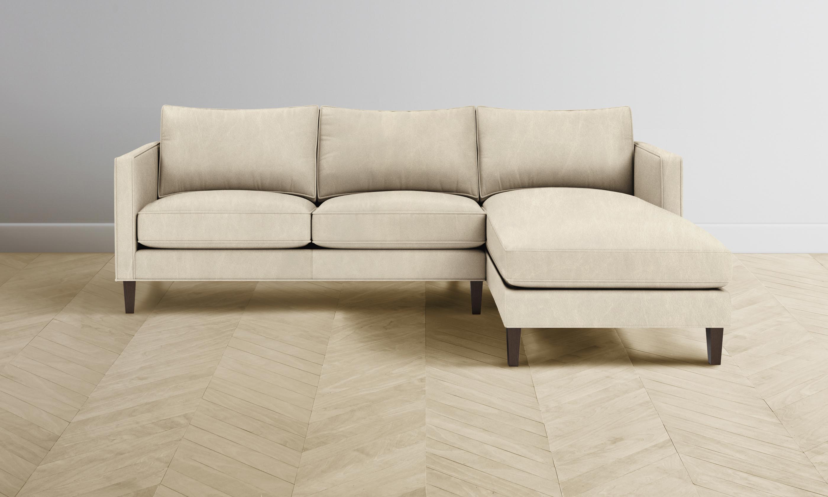 Premium Crosby Sectional Sofa in Tuscan Leather Bisque - Luxurious Comfort for Living Room, Lounge & Family Room