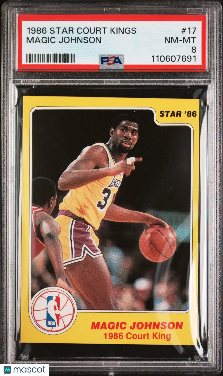 1986 Star Court Kings Basketball Magic Johnson #17 PSA 8 Graded Card - Rare Collectible for Basketball Fans & Sports Memorabilia Enthusiasts - Perfect for Display, Investment, and Gift Giving