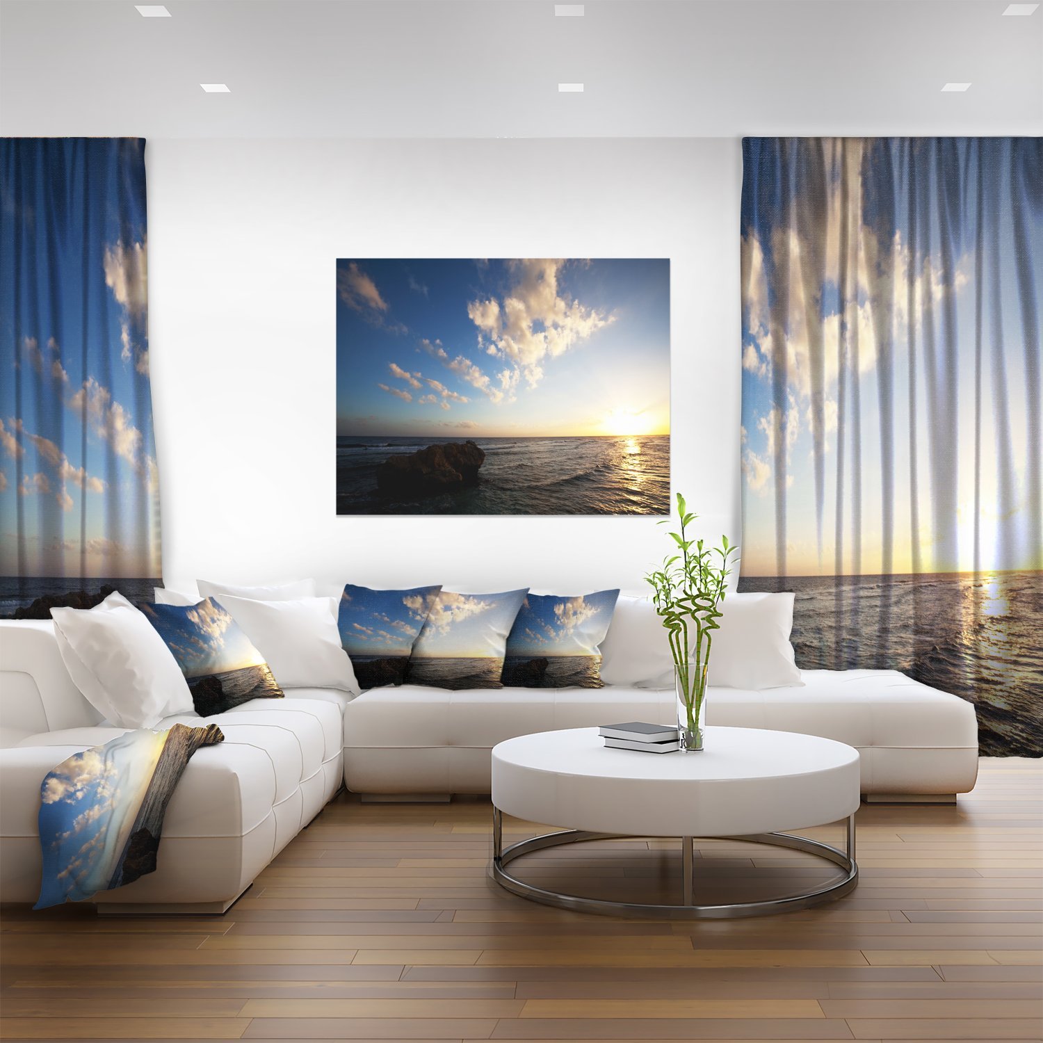 Evening Sea After Heavy Storm - Modern Beach Canvas Wall Art Print - Coastal Home Decor for Living Room, Bedroom & Office