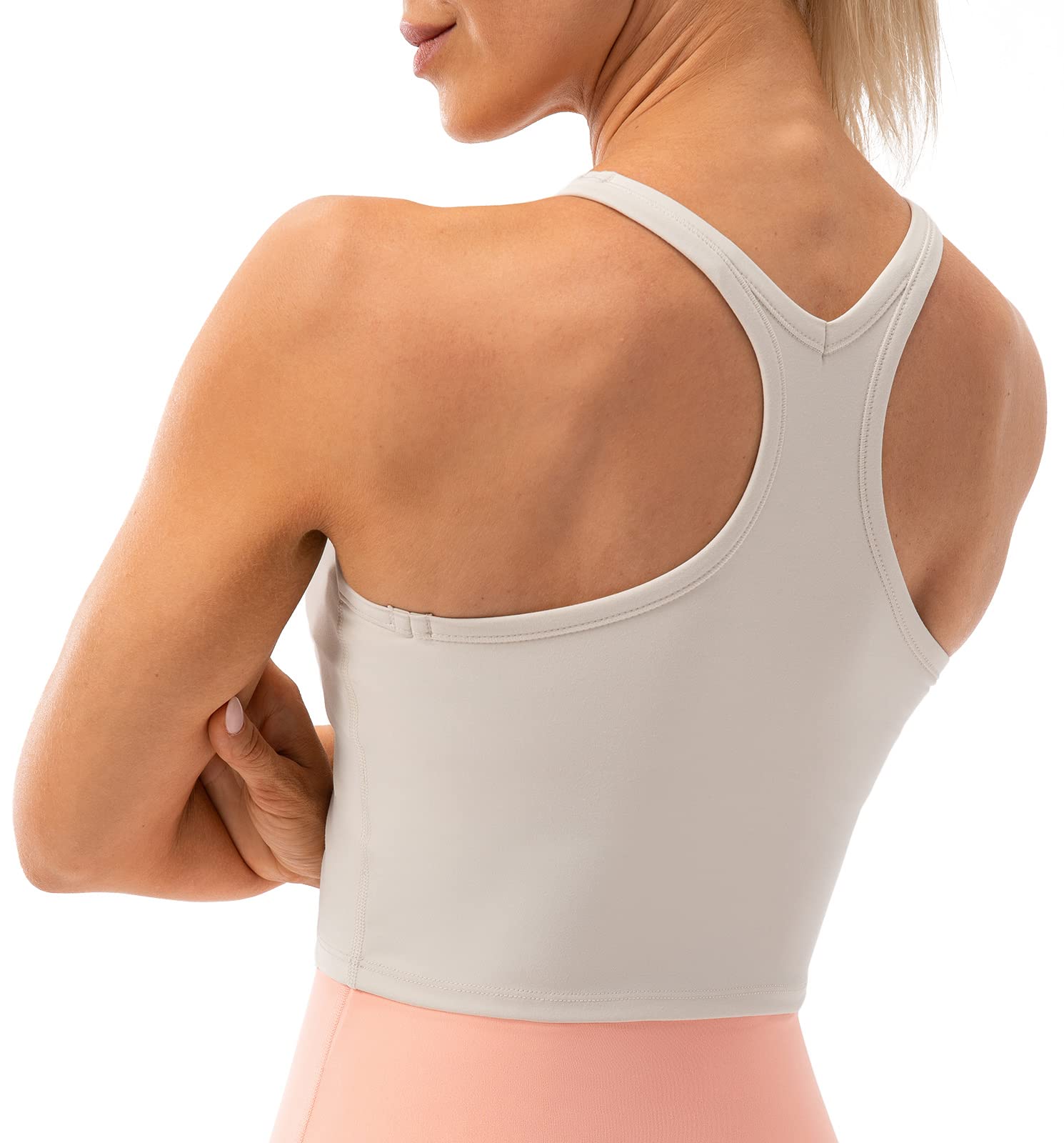 Ukaste Women's Racerback Sports Bras - Longline Padded Yoga Bra Workout Crop Tank Top for Running, Gym & Activewear | High Support Comfortable Athletic Wear