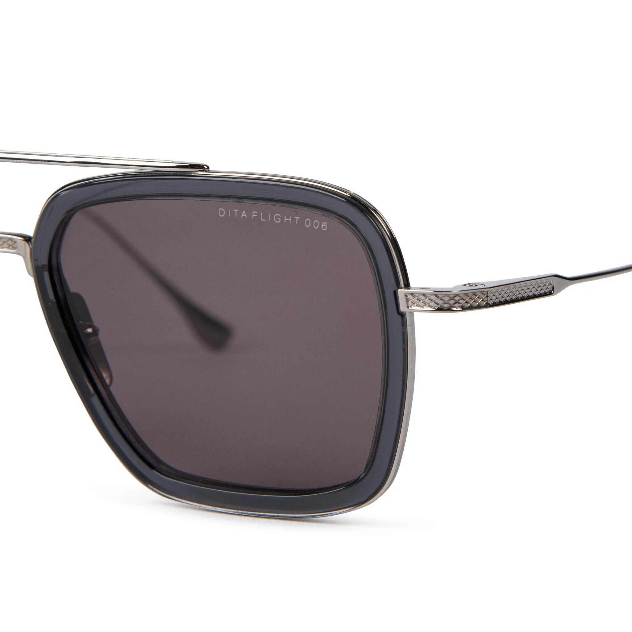 Dita Eyewear 7806 Flight 006 Grey Black Polarized Sunglasses for Men & Women - UV Protection, Luxury Aviator Style - Perfect for Driving, Travel & Outdoor Activities