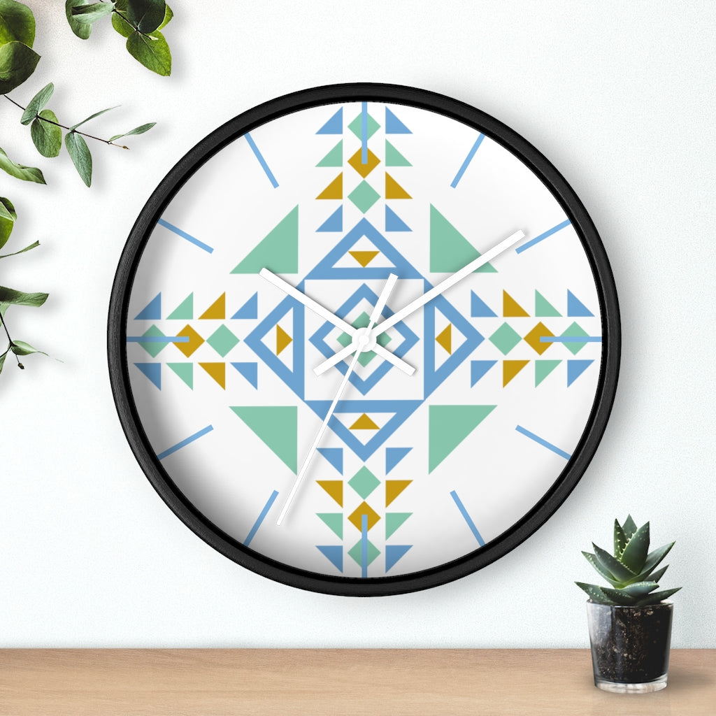 Southwestern Wooden Wall Clock with Organic Theme - Plexiglass Home Decor for Midwest Style - Perfect for Living Room, Bedroom & Office Gifts