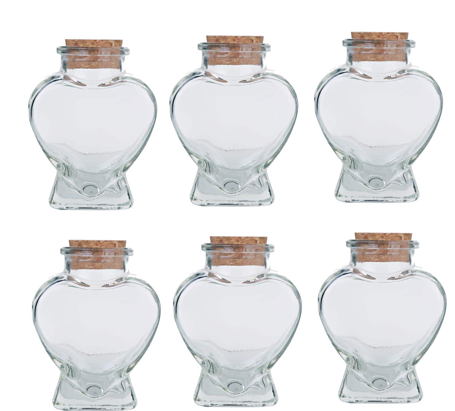 Heart Shaped Glass Bottles with Cork Stoppers - 3oz (6-Pack) with Free Perfume Sample - Perfect for DIY Essential Oils, Wedding Favors & Home Fragrance Decor