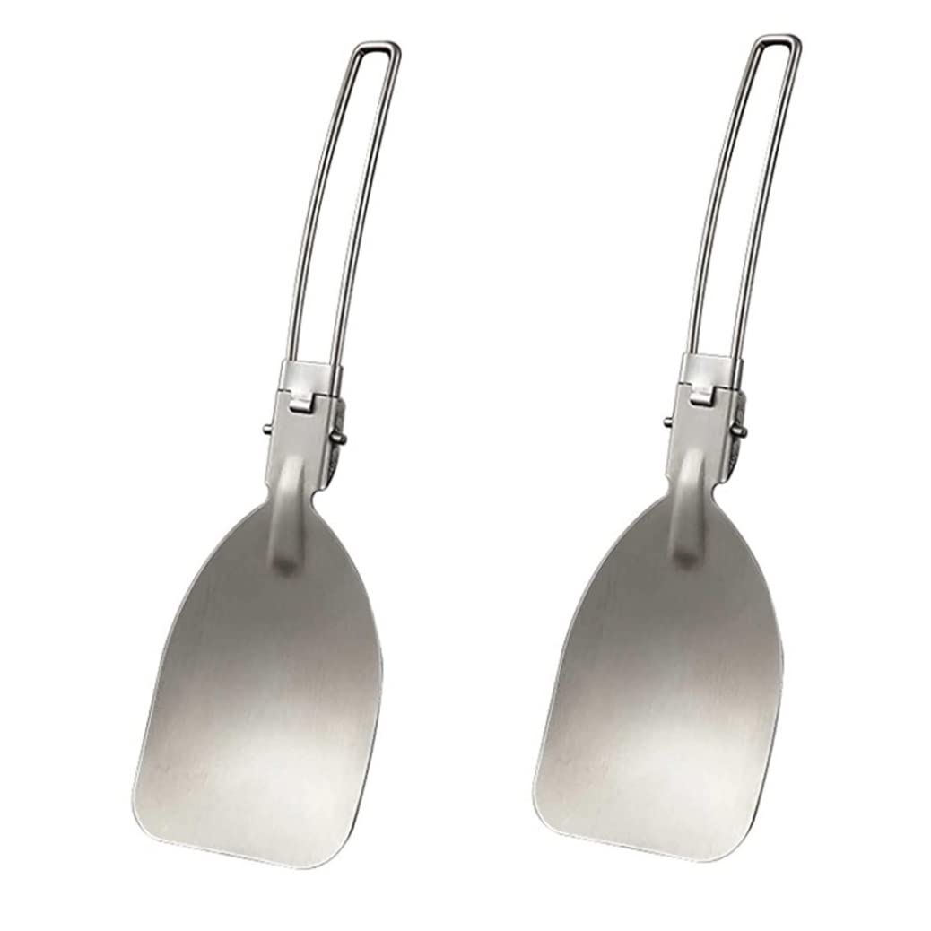 Stainless Steel Folding Spatula for BBQ, Pancakes & Steak - Portable Camping Cooking Utensil for Outdoor Grilling, Picnics & Backpacking Trips