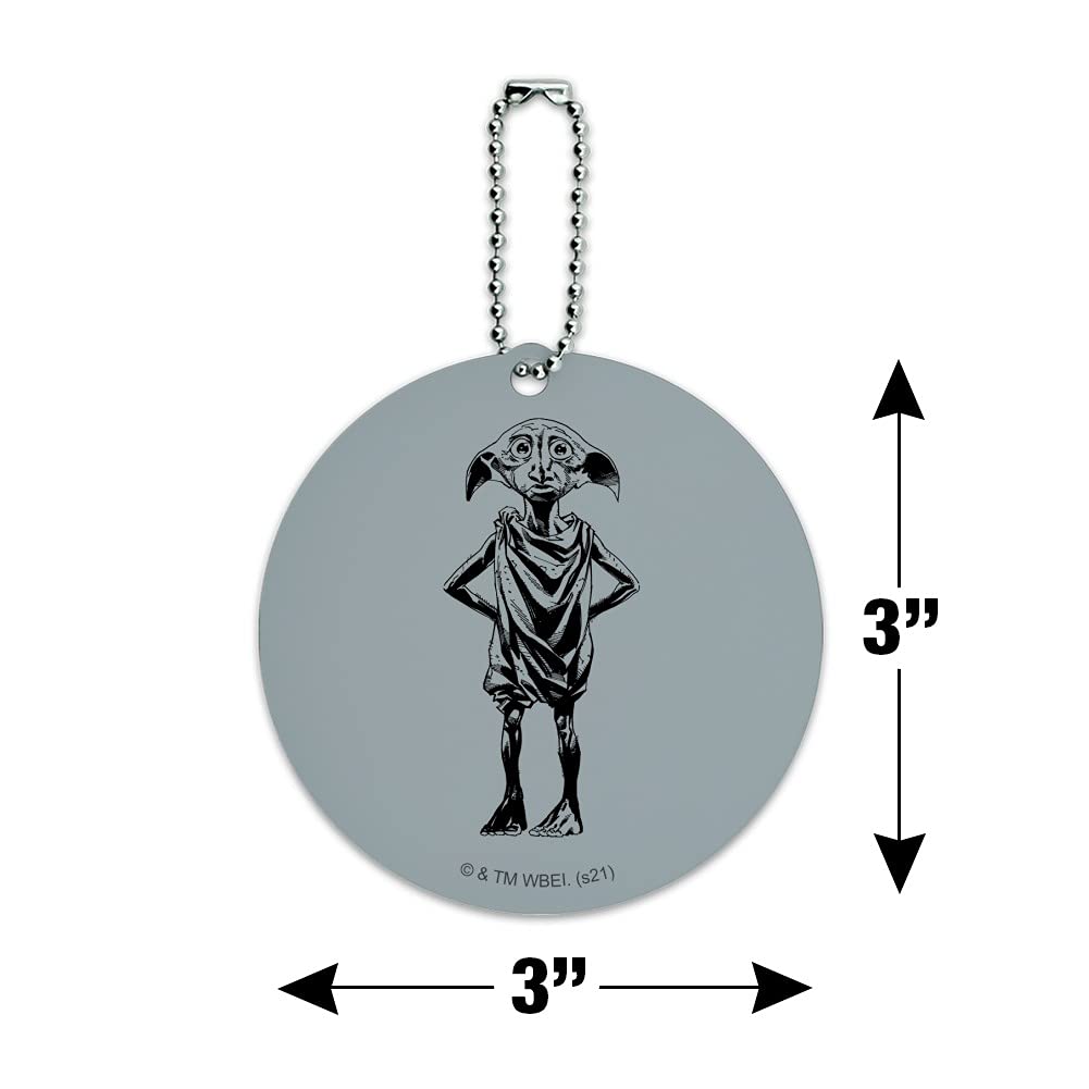 Harry Potter Dobby Round Luggage ID Tag - Personalized Suitcase Name Tag for Carry-On Bags - Perfect for Travel, Cosplay & Harry Potter Fans