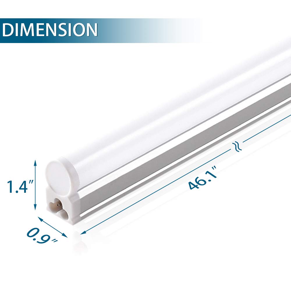 Barrina 18-Pack LED T5 Integrated Fixture - 4FT Super Bright White Light (2200lm, 6500K, 20W) - Shop, Ceiling & Under Cabinet Lighting with Built-in On/Off Switch - Perfect for Garages, Workshops, Kitchens & Retail Spaces