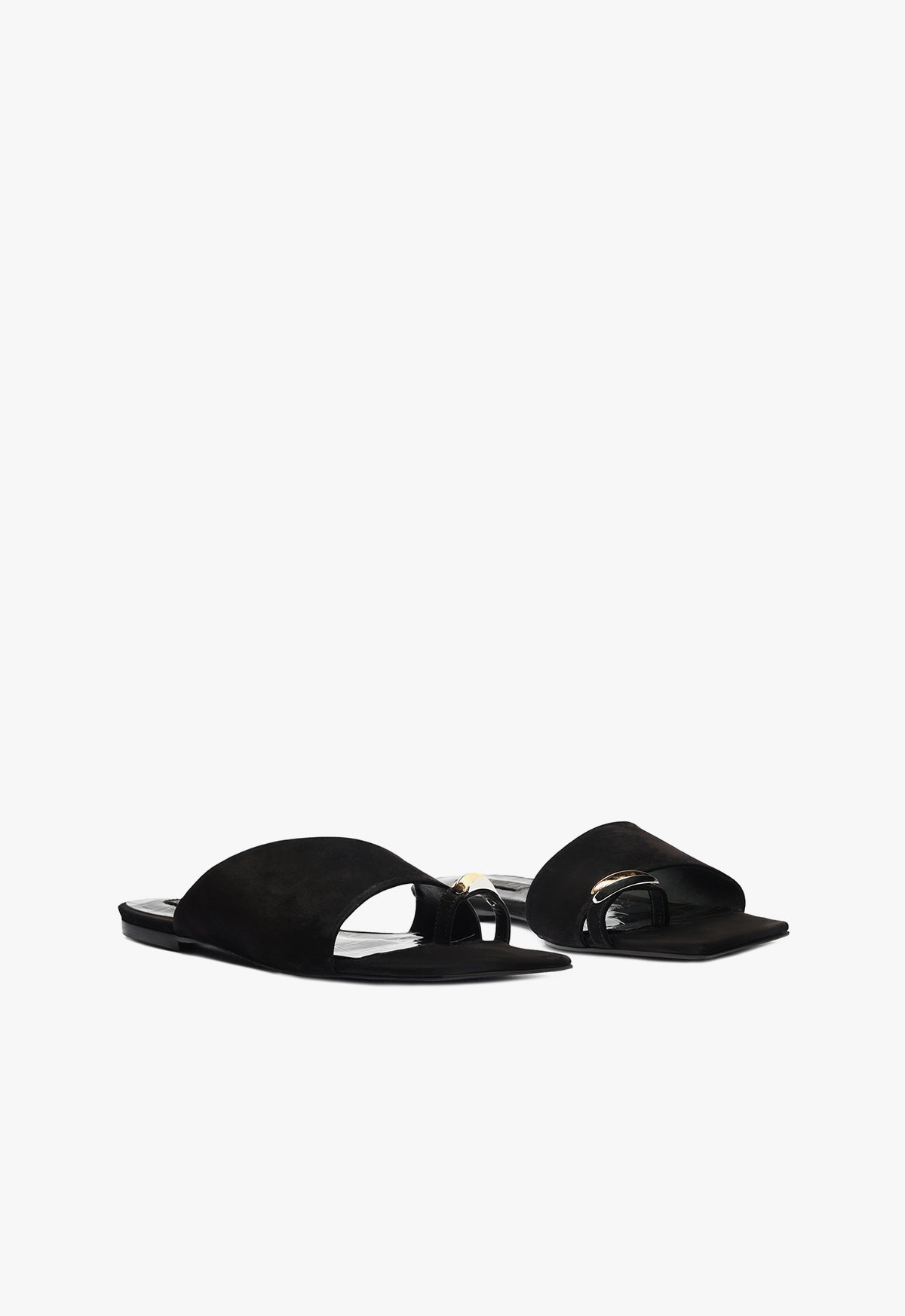 Jodie Black Leather Flat Sandal Women - Comfortable Casual Summer Sandals for Walking, Beach, Travel & Everyday Wear