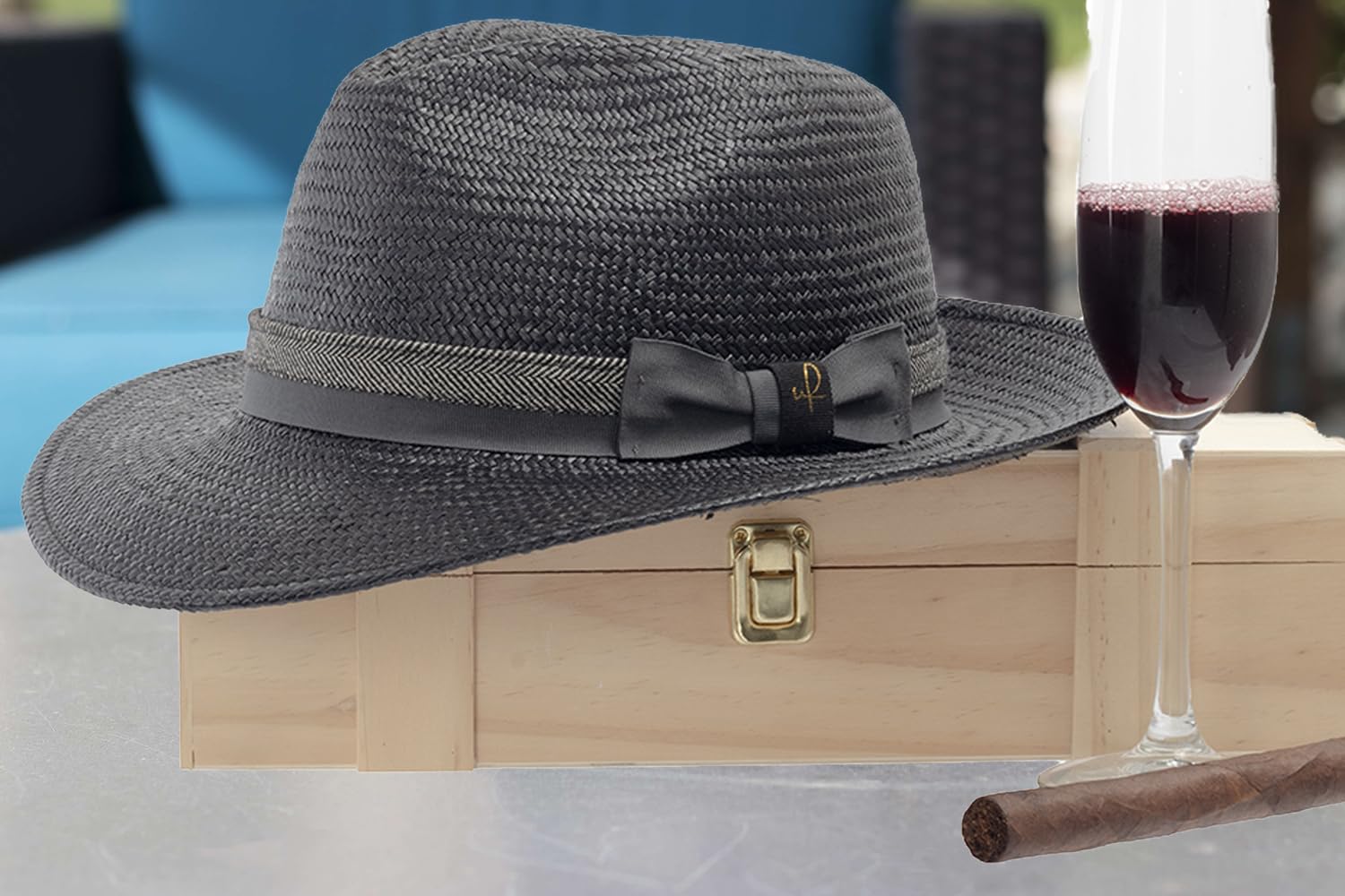 Stylish Palermo Black Panama Straw Fedora Hat with 2-Tone Hatband for Men & Women - Perfect for Summer Beach, Outdoor Parties and Fashion Accessories