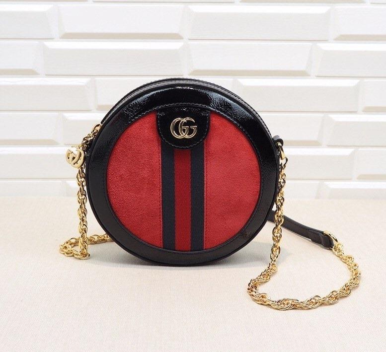 Gucci Ophidia Mini Round Shoulder Bag in Red | Luxury Crossbody Bag for Women | Perfect for Date Night, Travel & Everyday Use