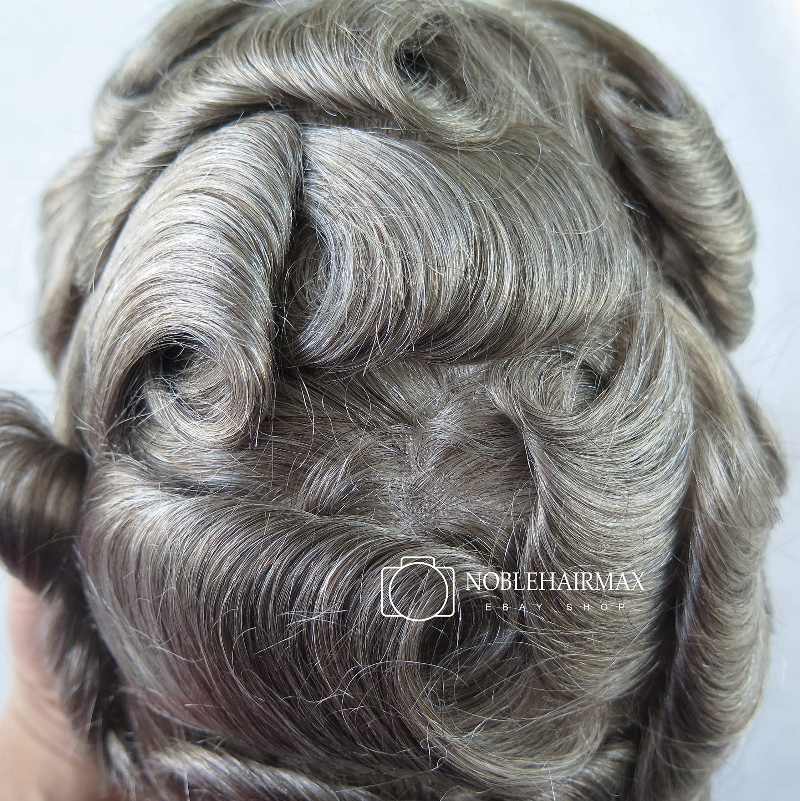 Men's Human Hair Toupee Replacement System - Scalloped Front, Single Knotted Poly Skin Wig - Medium Density Hairpiece #565 for Thinning Hair & Baldness Cover - Perfect for Daily Wear, Work & Social Events