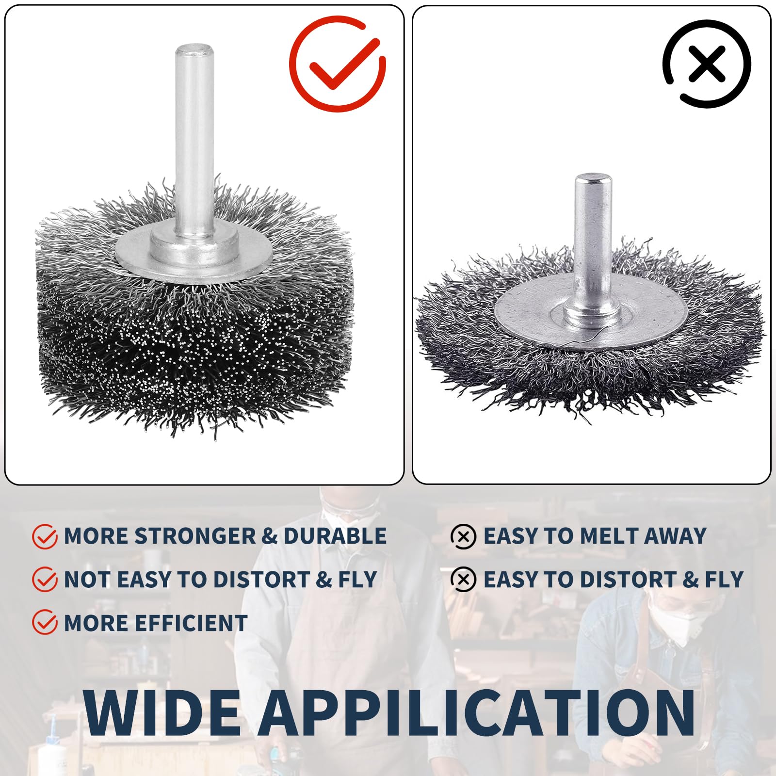1 Pack 2 Inch Steel Wire Wheel Brush - 0.012
