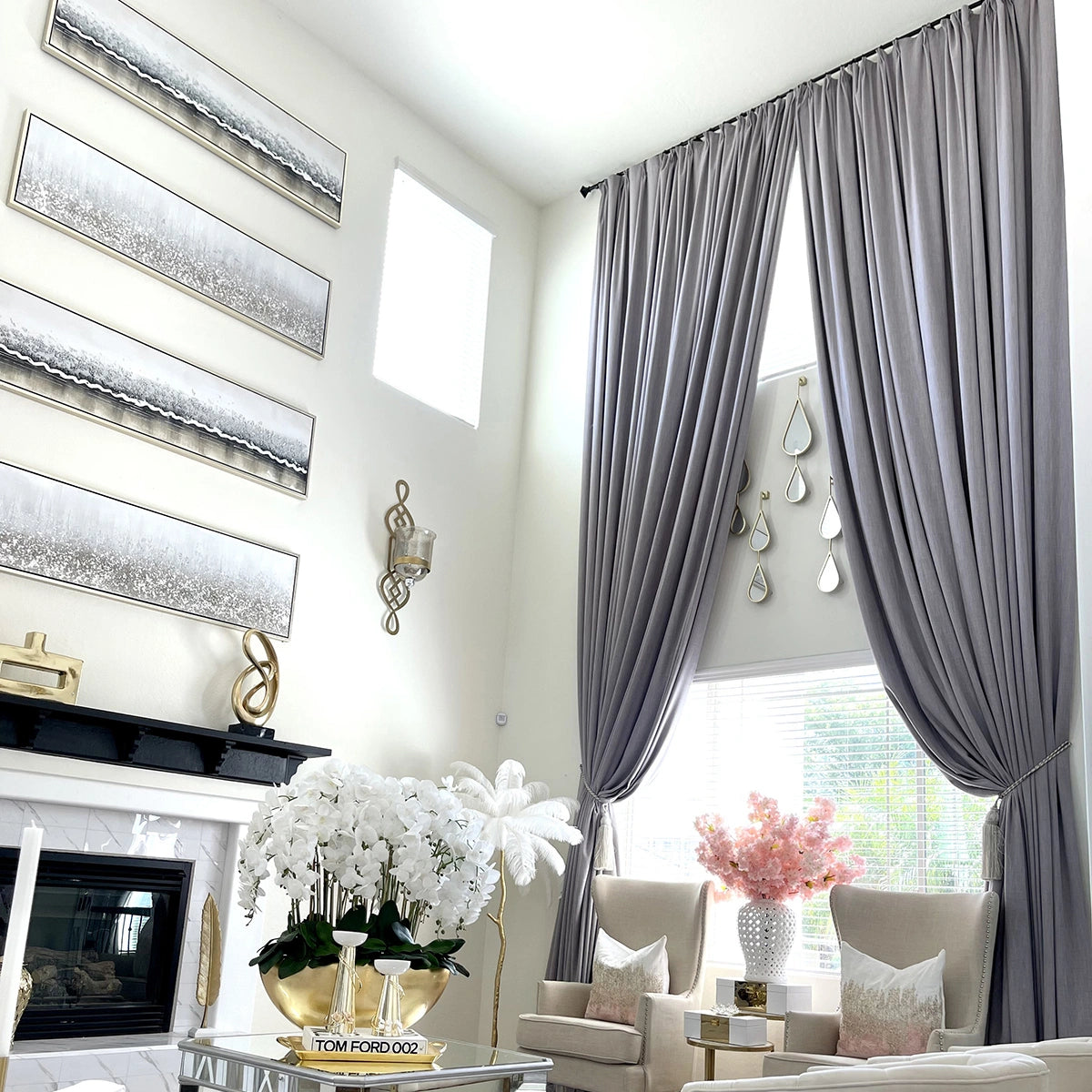 Pinch Pleated Blackout Curtains - 100% Linen Fabric for Modern Home Decor | Noise Reducing & Thermal Insulated Window Drapes for Bedroom & Living Room