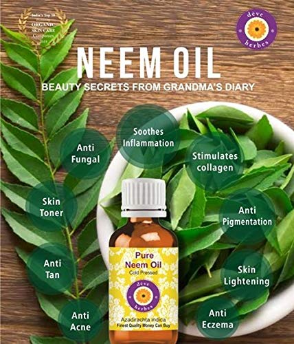 Pure Neem Oil (Azadirachta indica) - 100% Natural, Cold Pressed, Therapeutic Grade - 30ml for Skin, Hair & Plant Care - Organic Neem Oil for Acne, Dandruff & Pest Control