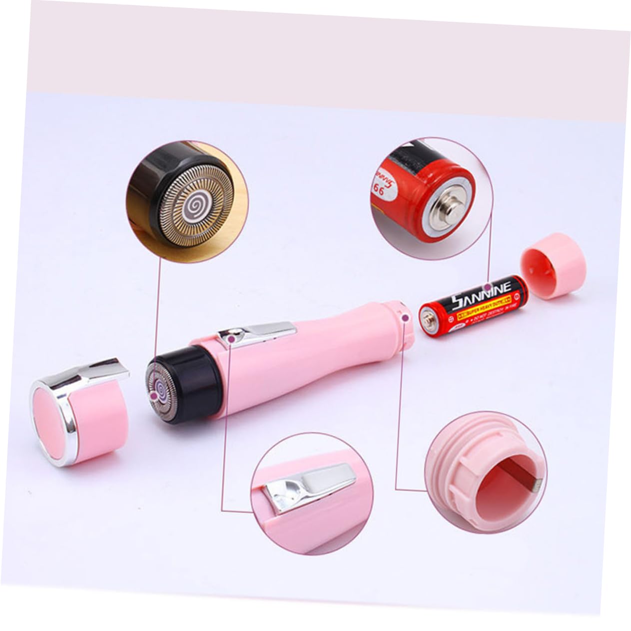 IPETBOOM Electric Razor for Women - Pink Ladies Shaver with Bikini & Leg Hair Remover | Smooth & Painless Hair Removal for Sensitive Skin | Perfect for Travel, Gym & Daily Use