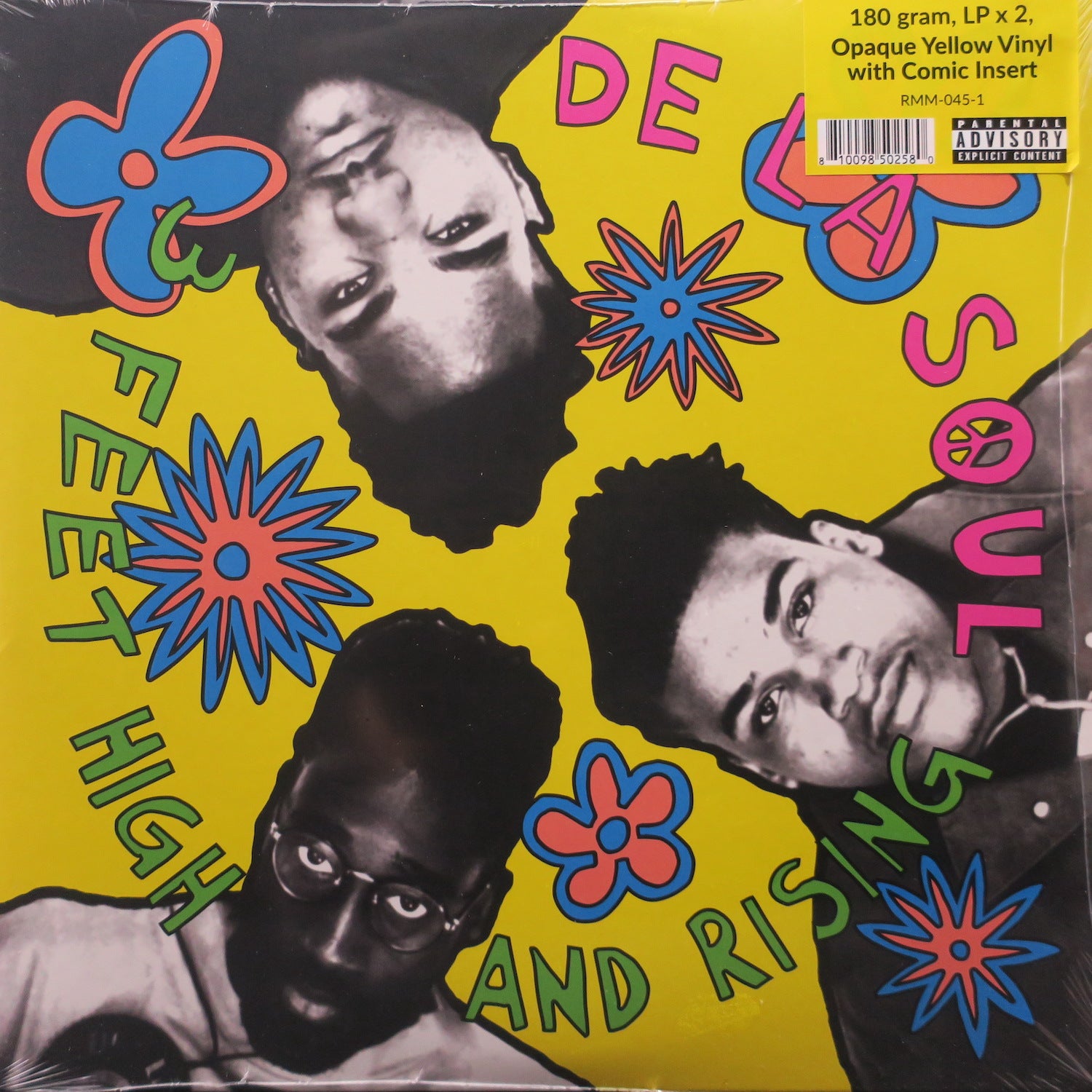DE LA SOUL '3 Feet High And Rising' YELLOW Vinyl 2LP Record - Limited Edition Hip Hop Album for Collectors & Music Lovers - Perfect for Home Listening & DJ Sets