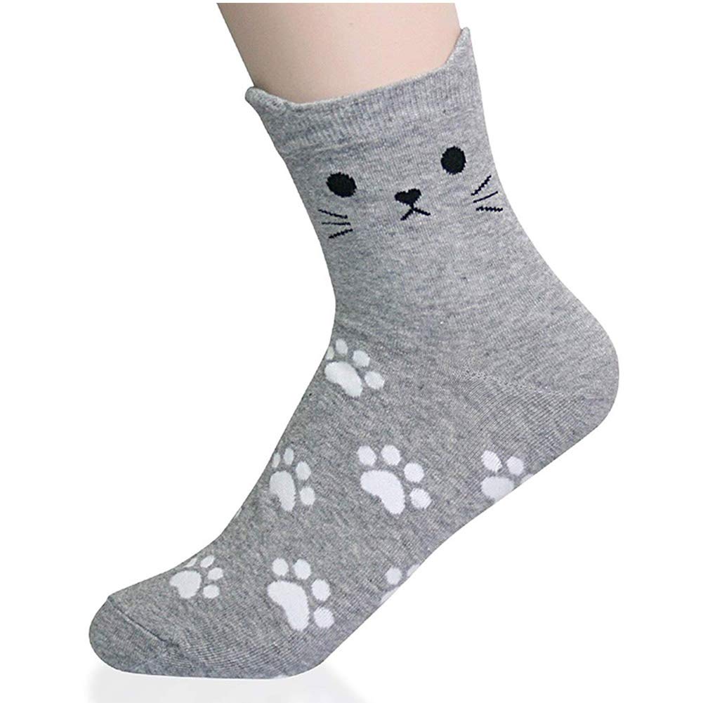 Cute Animal Socks for Women - Dog & Cat Lovers Gift - Funny Crew Socks for Daily Wear
