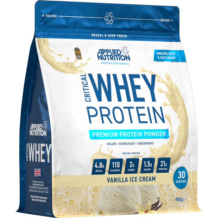 Applied Nutrition Critical Whey Protein Powder 900g - Premium Muscle Recovery & Growth Supplement for Athletes & Fitness Enthusiasts | Post-Workout & Meal Replacement