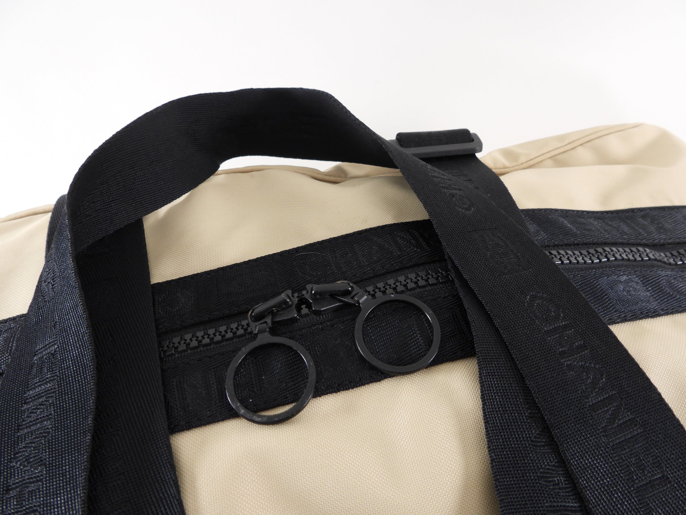 Vintage Chanel Sport 2002 XL Beige Nylon Duffle Bag - Travel Duffel for Women, Gym Bag, Weekend Getaway & Luxury Designer Tote