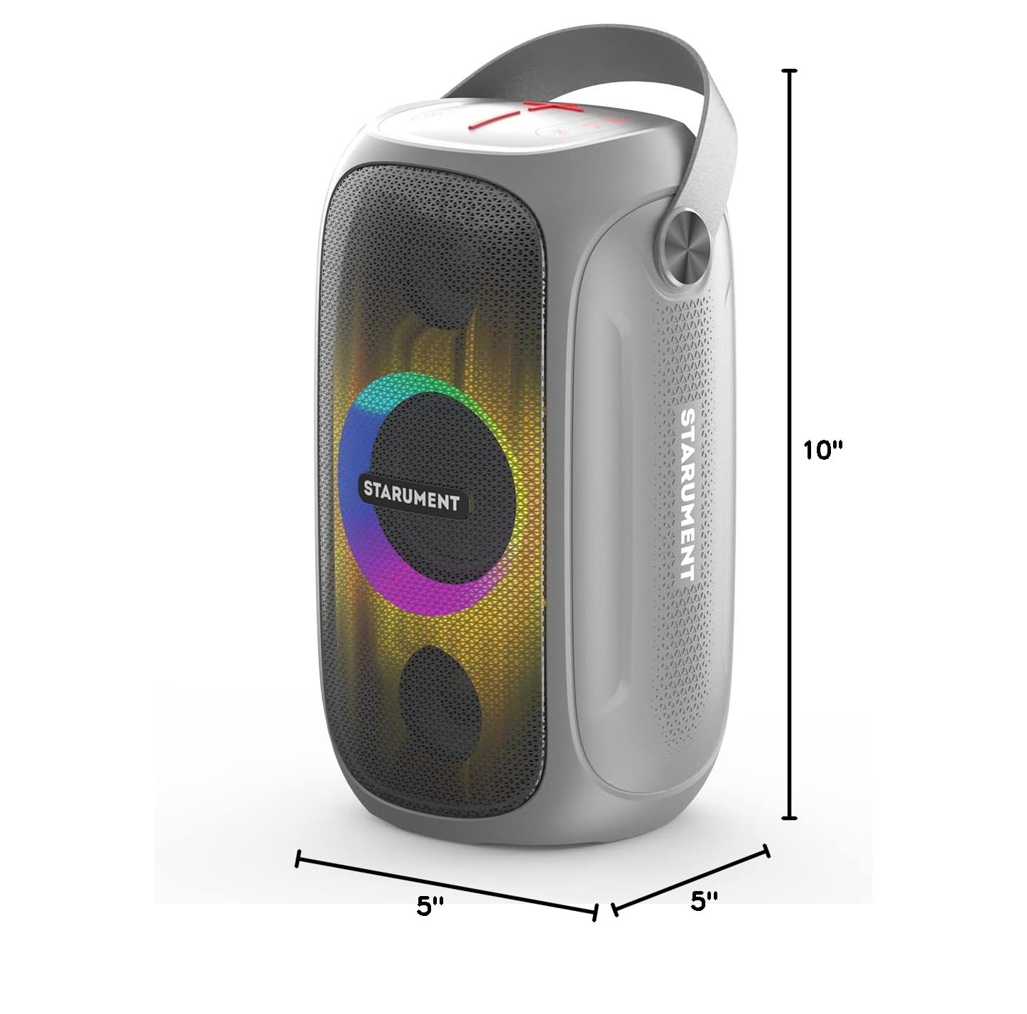 Starument MS-PB55 Wireless Bluetooth Party Speaker - Portable Outdoor Speaker with HiFi Sound, Colorful LED Lights & IPX5 Waterproof - 3600mAh Rechargeable Battery for Home, Travel, Beach & Pool Parties