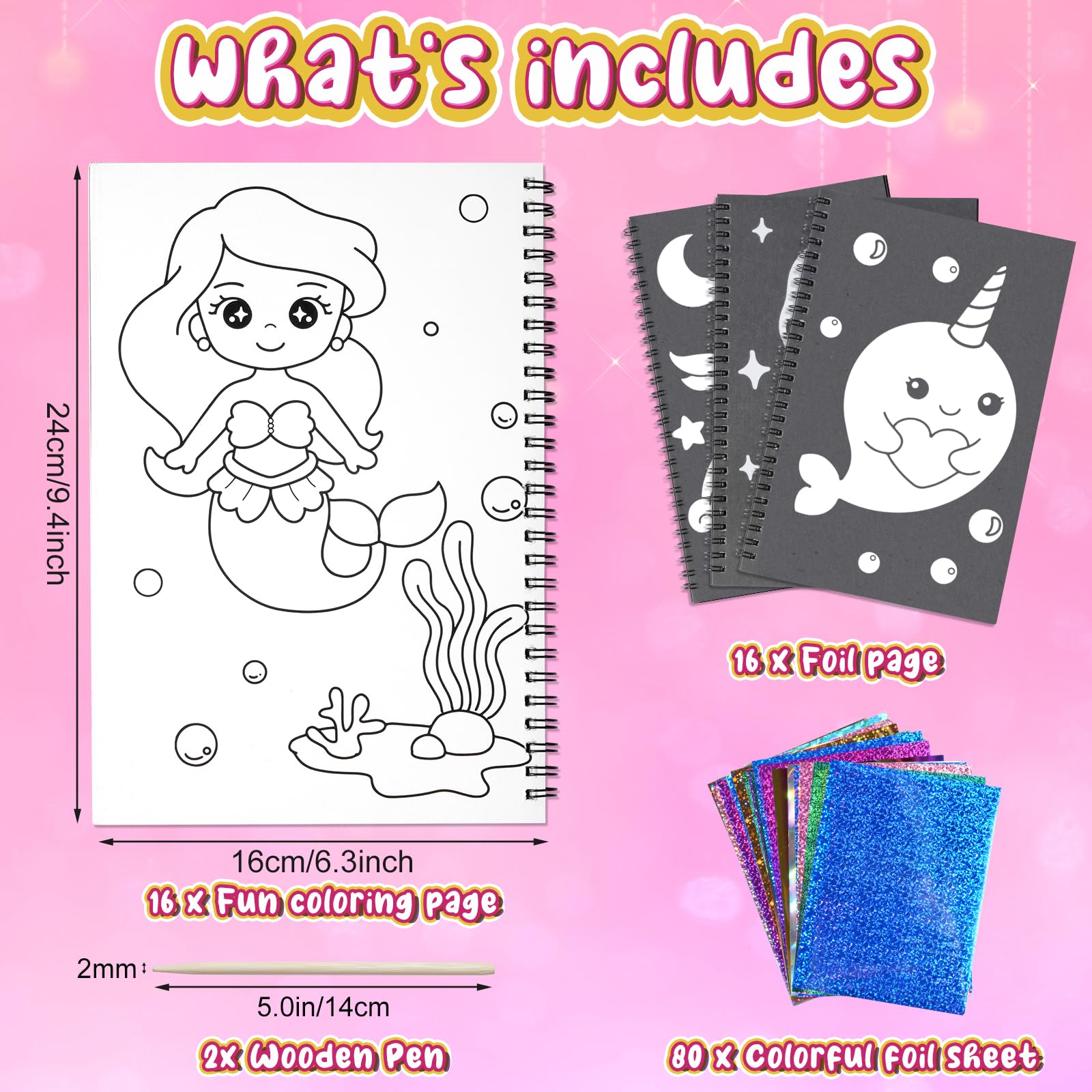 Foil Craft Princess DIY Art Kit - No Mess Creative Foil Art Set for Kids Ages 4-9 | Fun Drawing Activity, Birthday Gift & Travel Toy for Girls & Boys | Perfect for Party Favors, Classroom Projects & Rainy Day Crafts