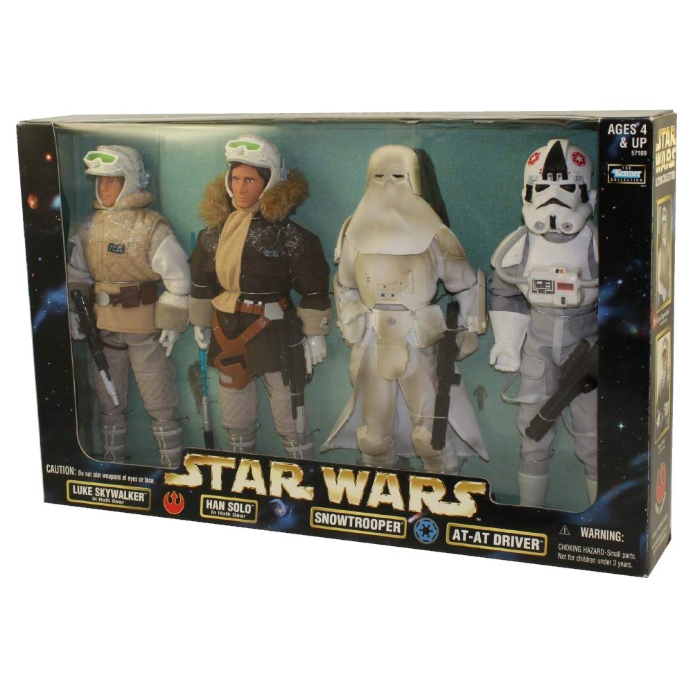 Star Wars Action Figure Set - Luke Skywalker & Han Solo in Hoth Gear with Snowtrooper & AT-AT Driver | 12-Piece Collectible Toy Bundle for Fans & Display | Perfect for Star Wars Collections, Gifts & Play Scenes