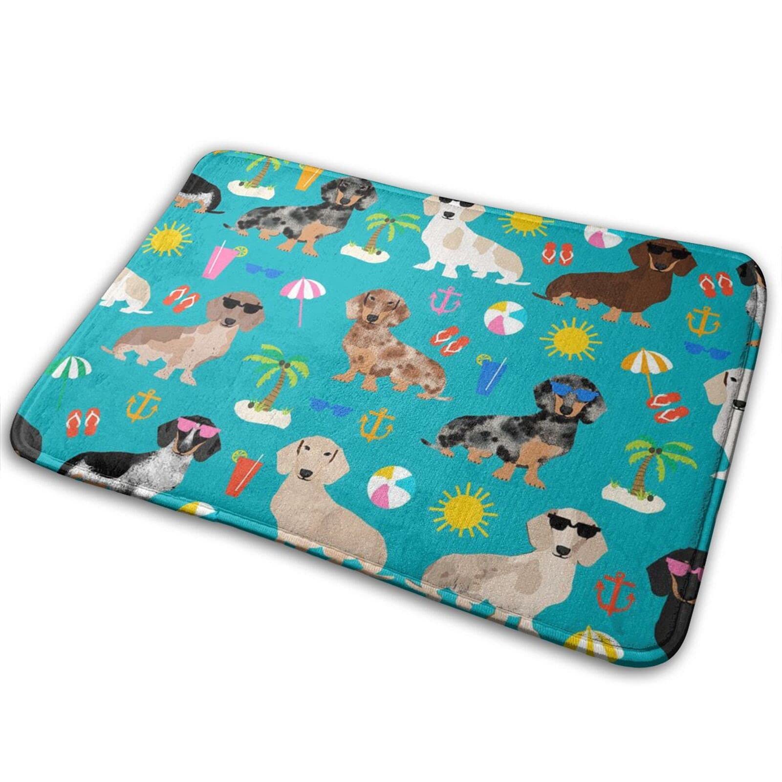 Premium Dachshund Dog Memory Foam Bath Mat - Ultra Soft Non-Slip Bathroom Rug, Super Absorbent 15.7