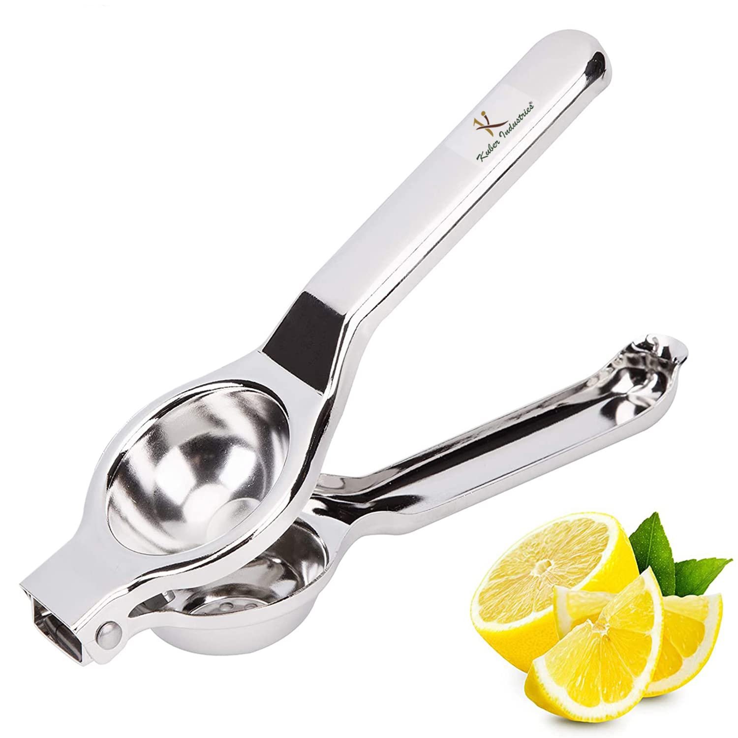 Premium 2-in-1 Manual Stainless Steel Lemon Squeezer & Juice Extractor with Bottle Opener - Silver - Perfect for Fresh Citrus Juicing, Cocktail Making & Kitchen Use