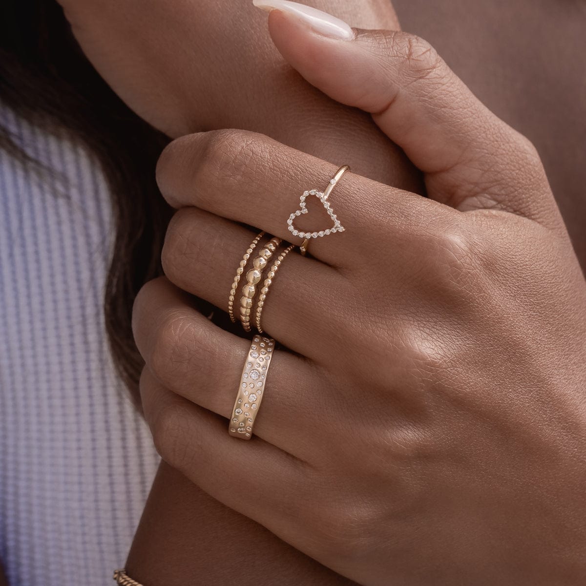 Exquisite Diamond Heart Ring for Women - 14K Gold Plated Elegant Jewelry Gift for Valentine's Day, Anniversary & Romantic Occasions