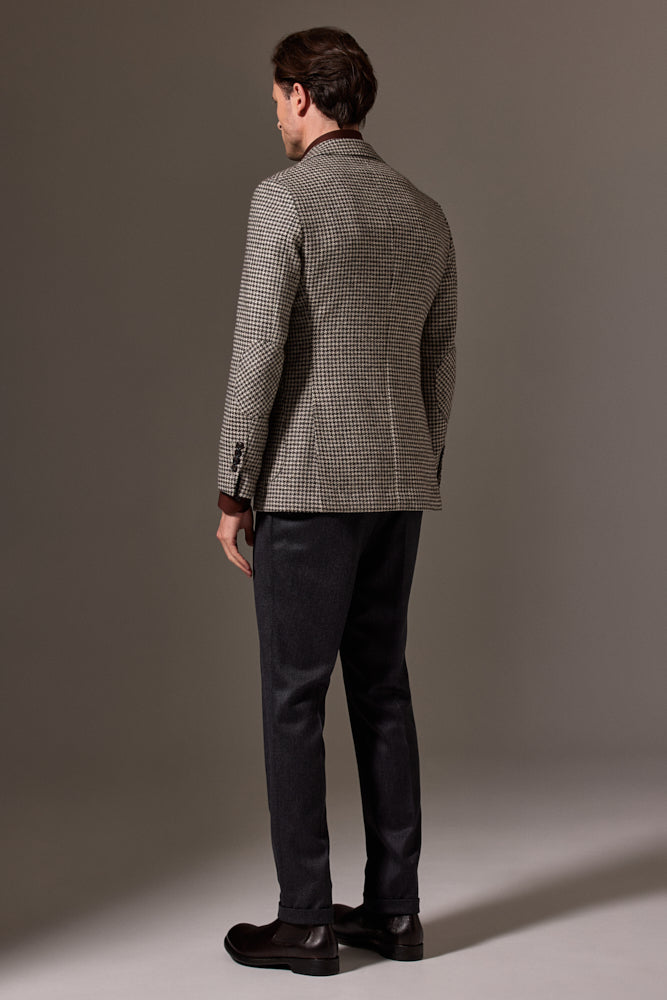 Liam Sports Jacket - Premium Undyed Wool Houndstooth Blazer in 3 Classic Shades | Perfect for Business Casual, Office Wear & Outdoor Events