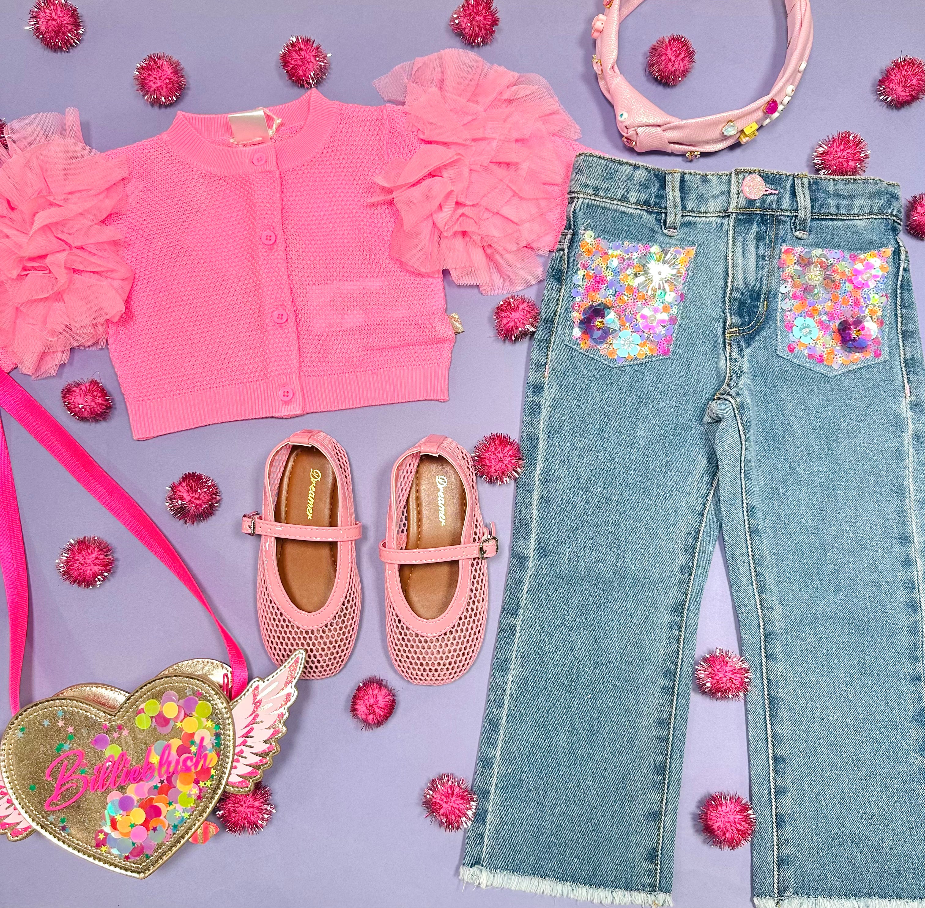 Sequined Floral Pocket Denim Pants for Women - Trendy High Waist Skinny Jeans for Parties, Night Out & Casual Wear