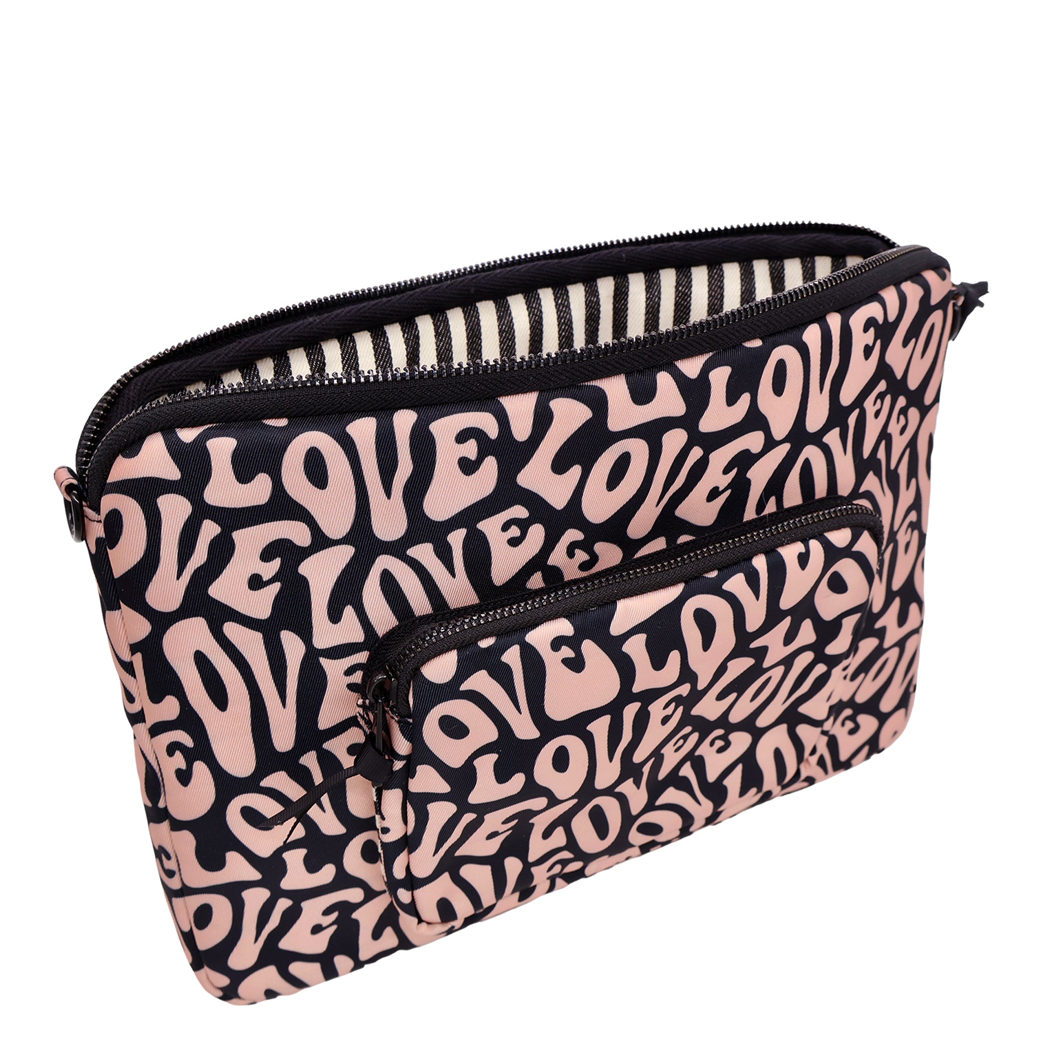 Stylish 13-inch Laptop Sleeve with Charger Pocket - Cute Love Pattern Design - Perfect for Work, School & Travel