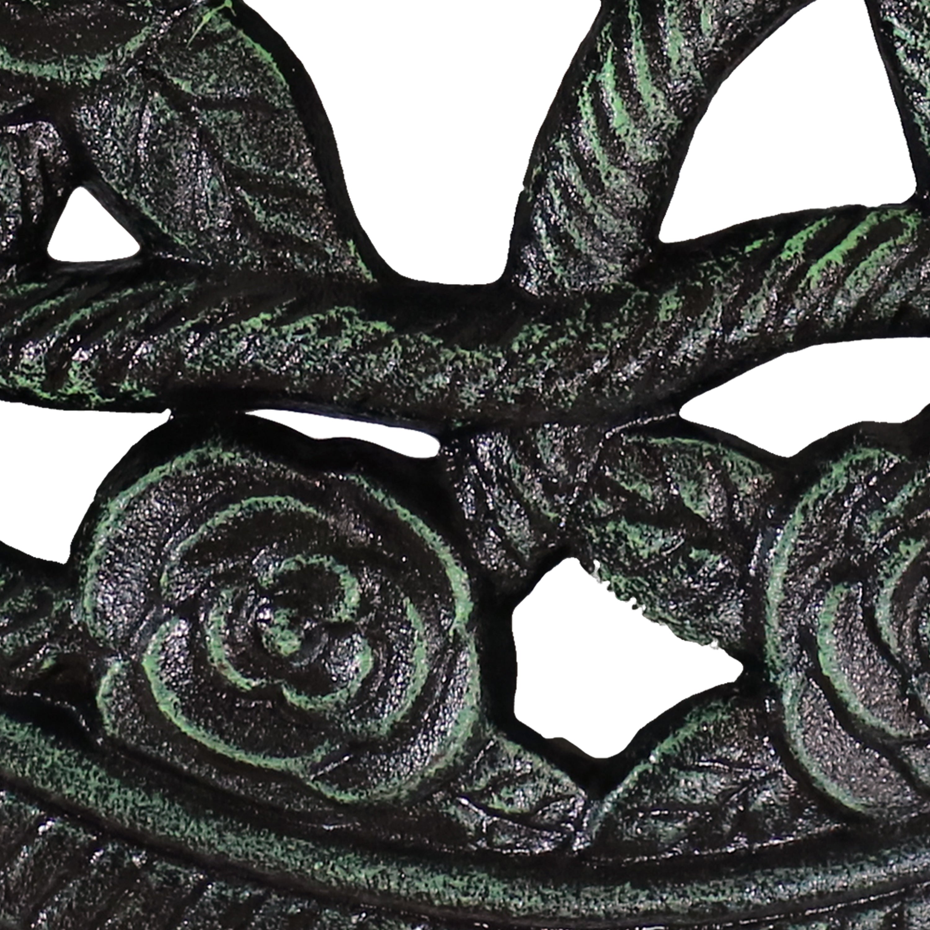 Sunnydaze Rose Blossom Cast Iron Patio Umbrella Base - 16 Inch Diameter, Heavy Duty Outdoor Umbrella Stand for Garden, Deck, Poolside & Backyard Use