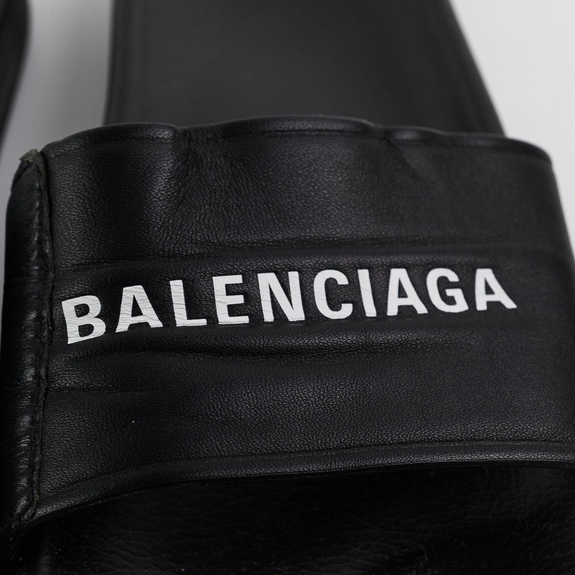 Balenciaga Classic Logo Leather Slide Sandals - Size 44 | Luxury Designer Slides for Men & Women | Perfect for Summer, Beach & Casual Wear