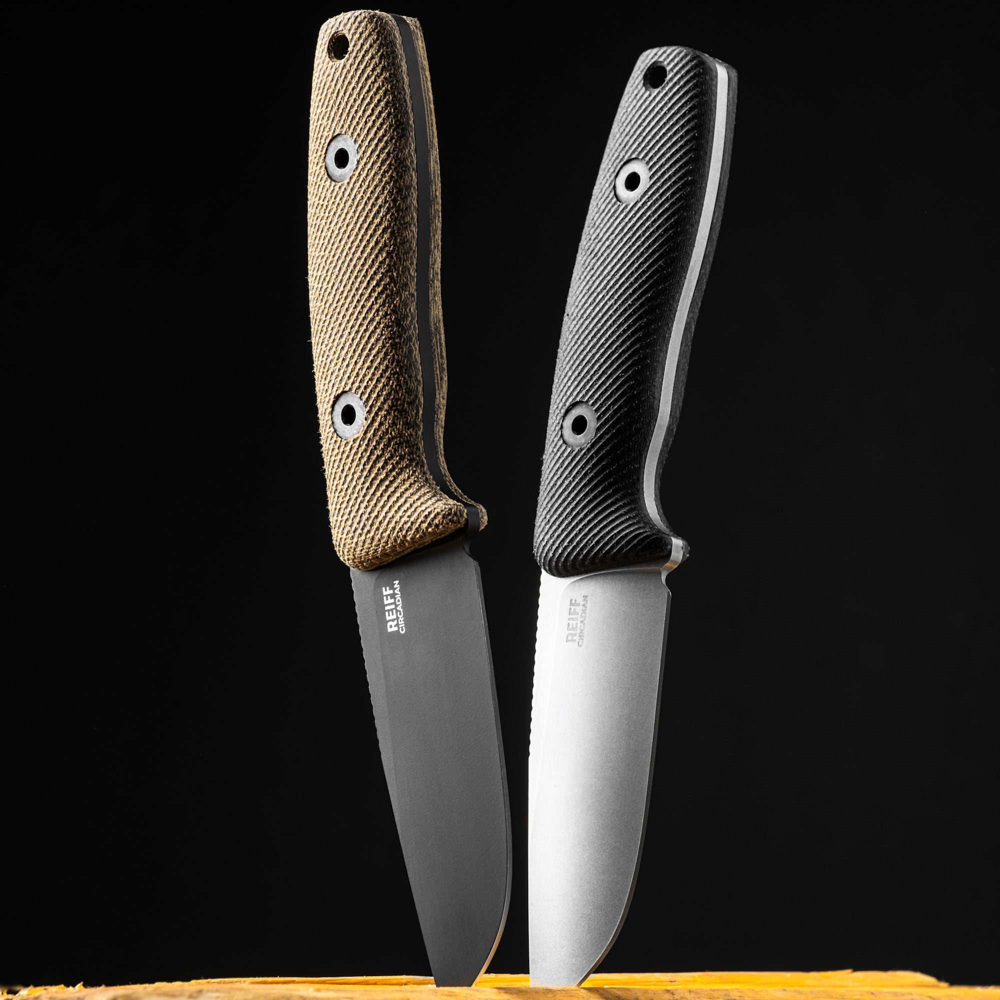 CPM MagnaCut EDC Fixed Blade Knife - Stonewashed Circadian Clip Point with Black Canvas Micarta Handle | Perfect for Outdoor Camping, Hunting & Everyday Carry