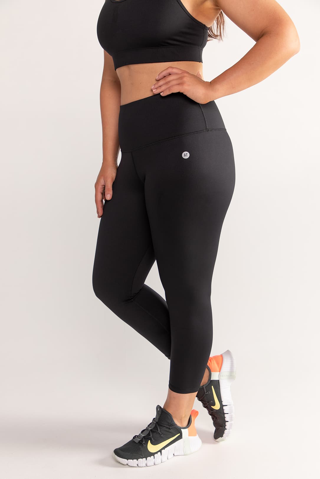 Essential High Waist 7/8 Yoga Leggings for Women - Black | Workout, Running & Gym Activewear