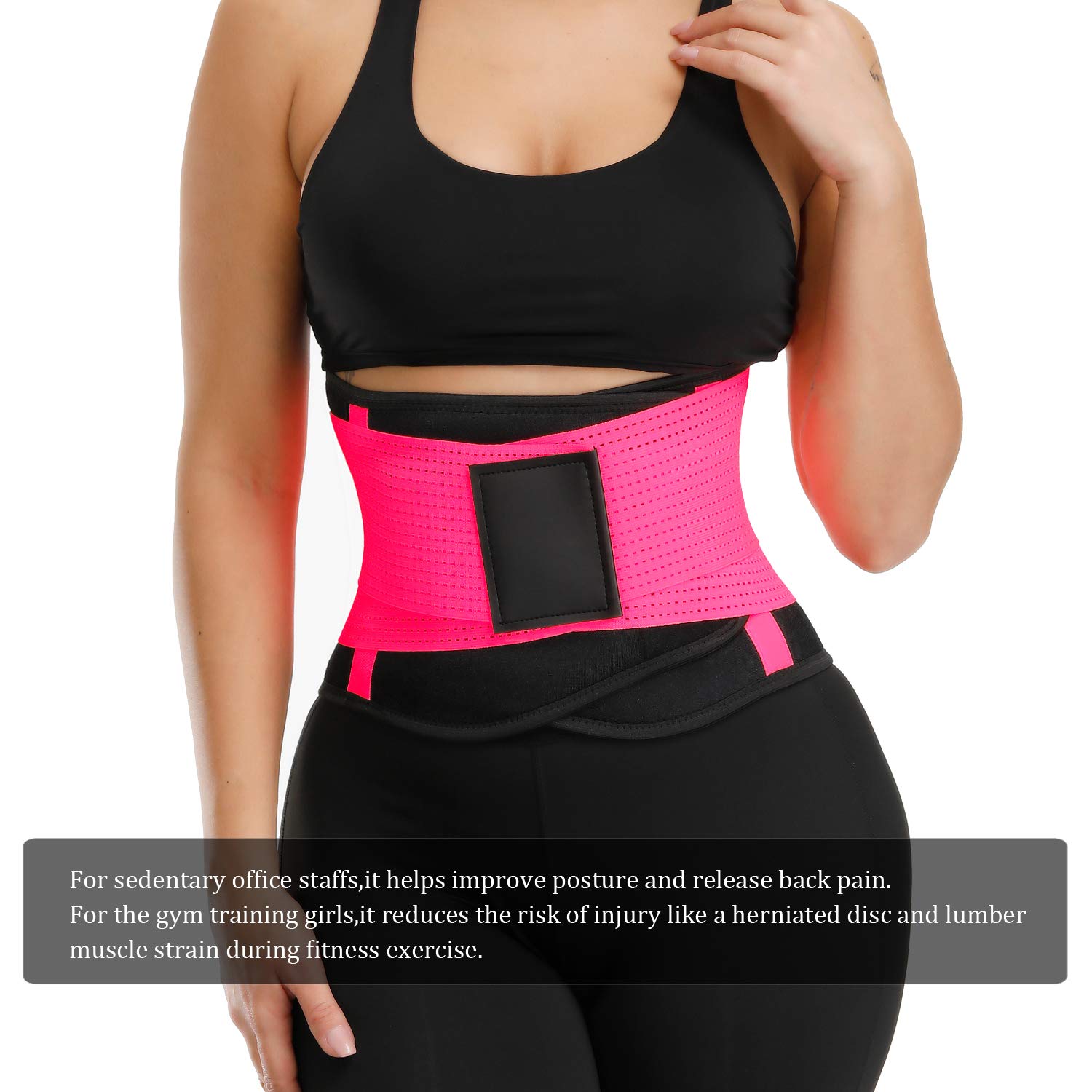 VENUZOR Waist Trainer Belt for Women - Slimming Body Shaper & Waist Cincher - Postpartum Recovery & Workout Girdle - Tummy Control Corset for Weight Loss & Gym Training (Black, Medium) - Perfect for Post-Pregnancy, Yoga & Fitness