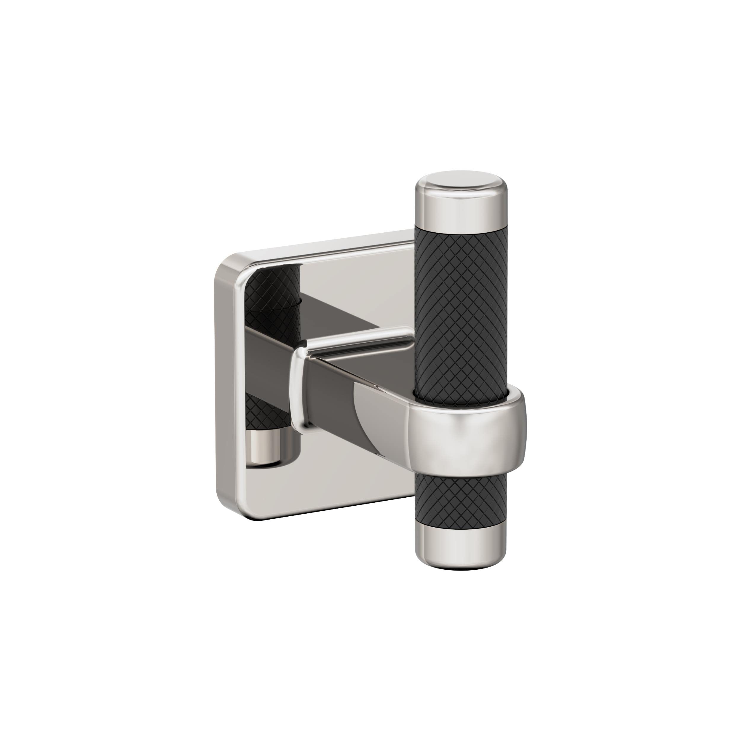 Amerock BH36563PNBBR Polished Nickel Black Bronze Single Robe Hook - 2-11/16 Inch (68mm) Bathroom Towel Holder - Esquire Collection - Premium Bathroom Hardware & Accessories - Perfect for Bathrooms, Walk-In Closets, and Spa Retreats