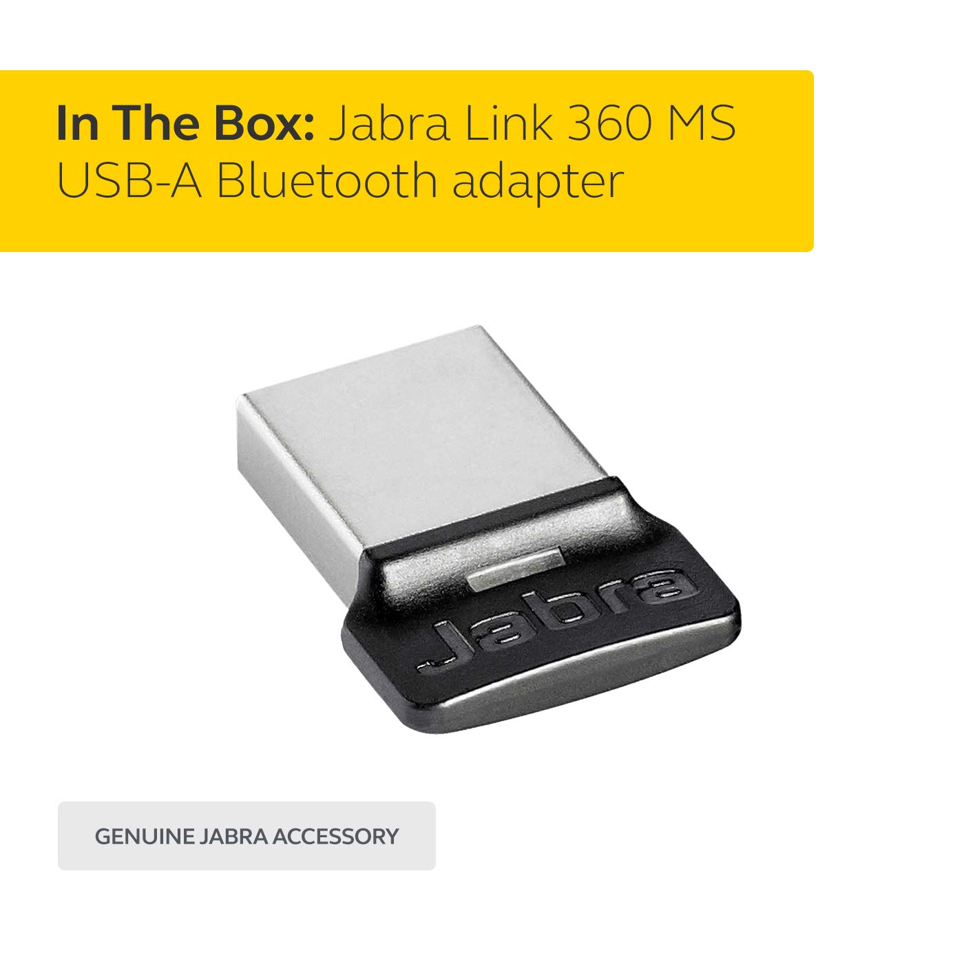 Jabra Link 360 USB-A Bluetooth Adapter (100-62810000-00) - Wireless Headset Connector for PC, Laptop, Office & Remote Work