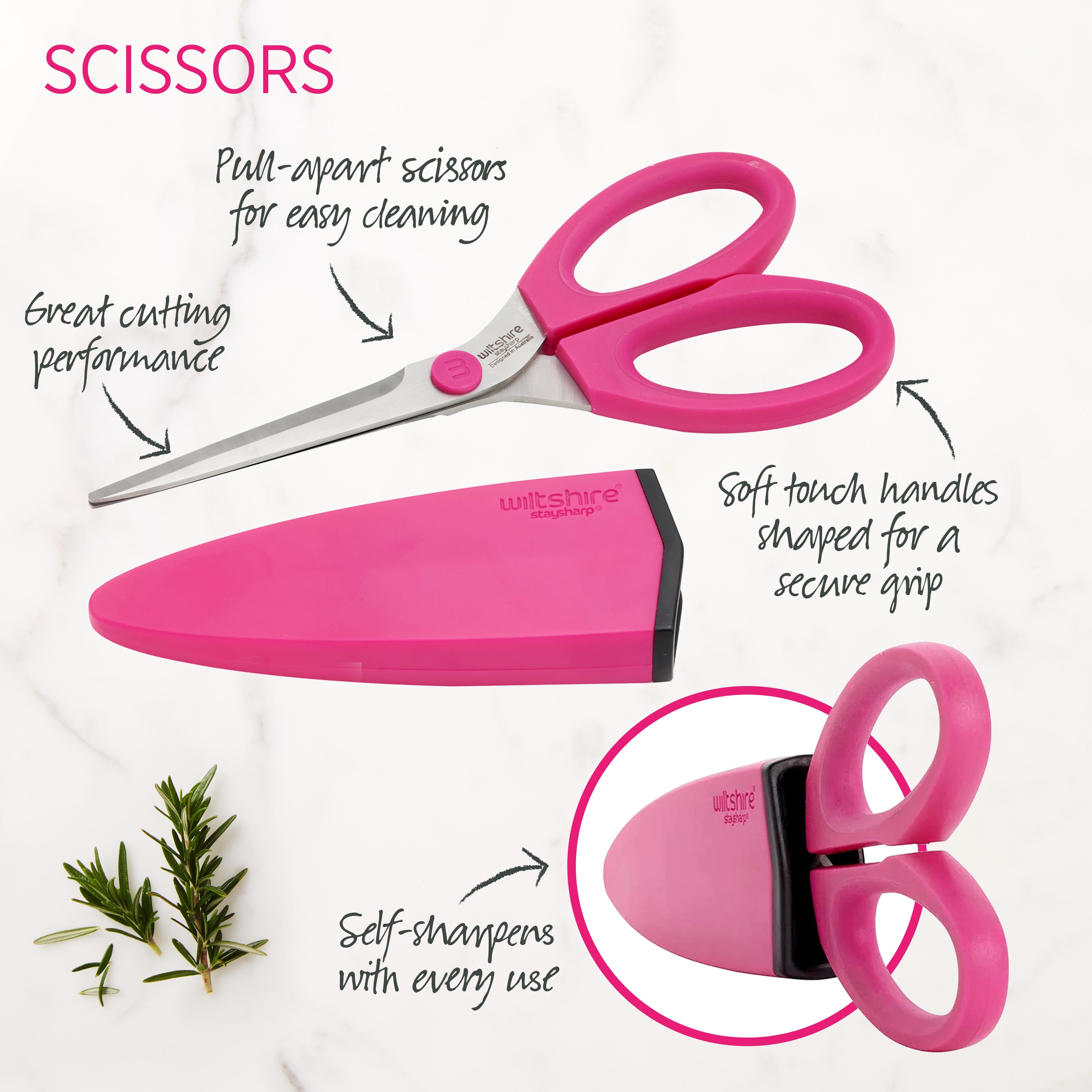 StaySharp Pink Scissors - Premium Stainless Steel Craft Scissors for Fabric, Paper, DIY & Office Use | Ideal for Sewing, Arts & Crafts, Gift Wrapping & Home Projects