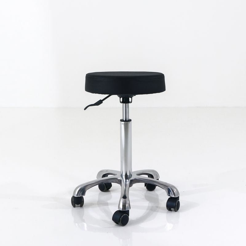 Silverfox 1023A Rolling Stool with Wheels - Adjustable Height Rolling Chair for Salon, Kitchen, Office & Workshop - Ergonomic Rolling Seat with Swivel & Locking Casters