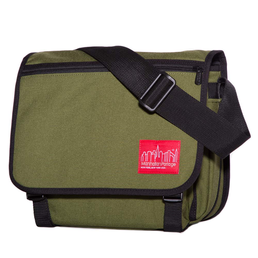 Manhattan Portage Europa Expandable Messenger Bag with Laptop Sleeve - Water Resistant 1000D Cordura Crossbody Bag for Men & Women - Perfect for Work, College, Travel & Daily Commute (Olive)